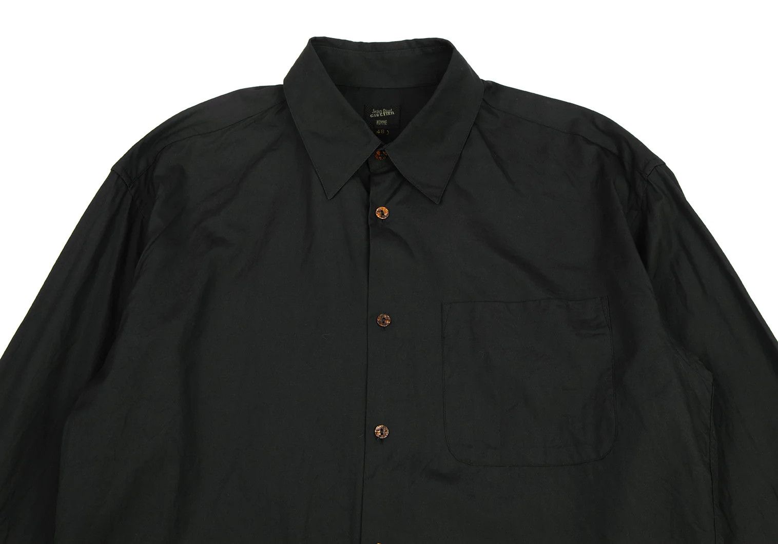 Jean Paul Gaultier Cotton Basic Shirt in Black, Size 48 Size US M / EU 48-50 / 2 - 2 Thumbnail
