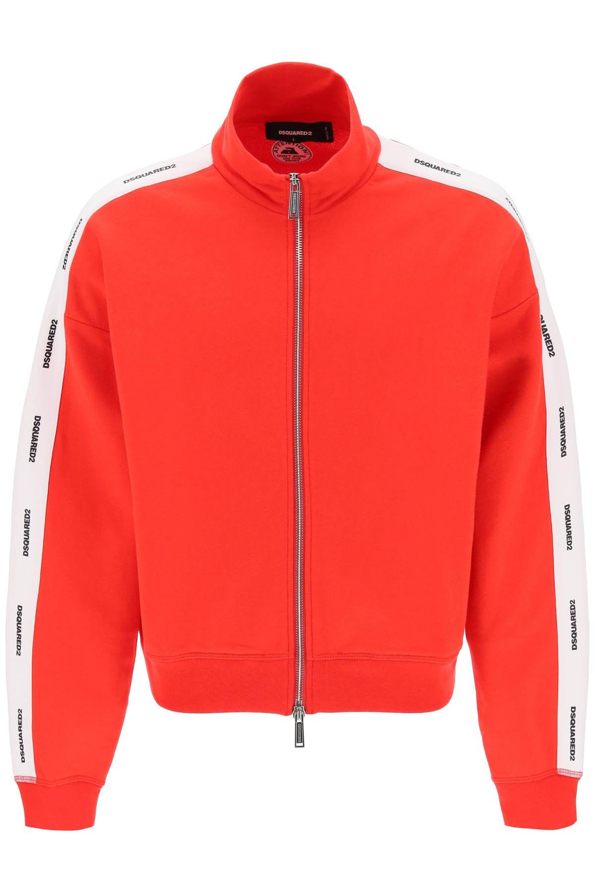 image of Dsquared2 Zip-Up Sweatshirt With Logo Bands, Men's (Size Large)