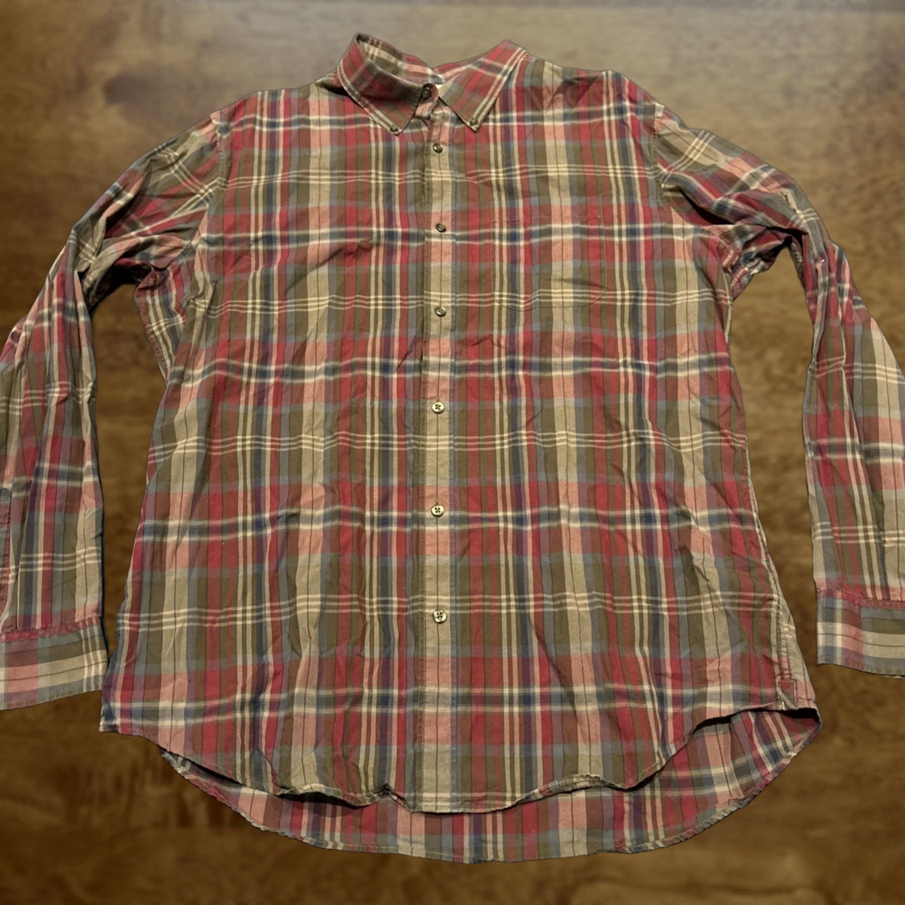 Banana Republic Banana Republic Shirt XL Button-Down Long Sleeve Plaid Cotton Knit Men’s Regular Multicolor Tie-Dye? Size US XL / EU 56 / 4 - 1 Thumbnail