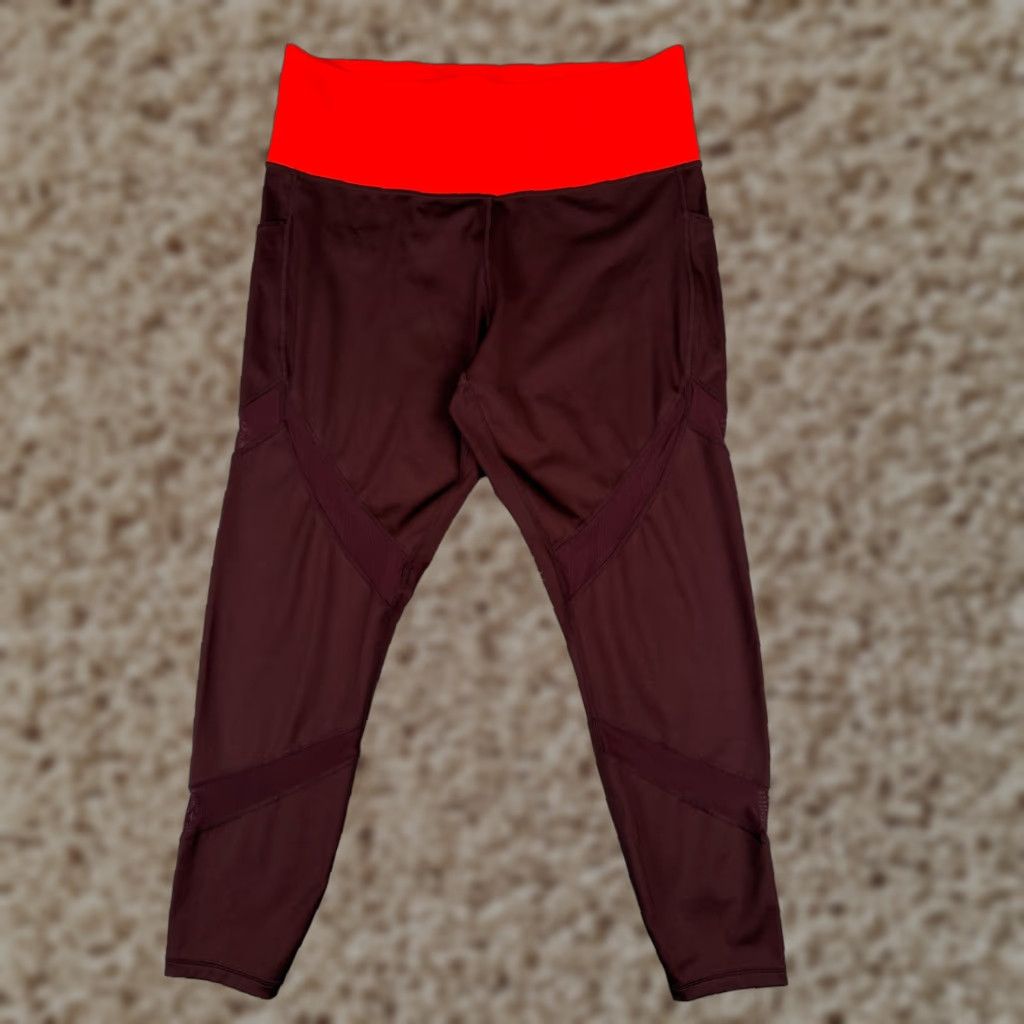 Athleta Athleta Pants Womens XL Red Orange High Rise 7/8 Tight Athleta Tenacity Leather Blend Tapered Leg 25 in Inseam Casual Athleisure Womens Size 40" / US 18 - 1 Thumbnail