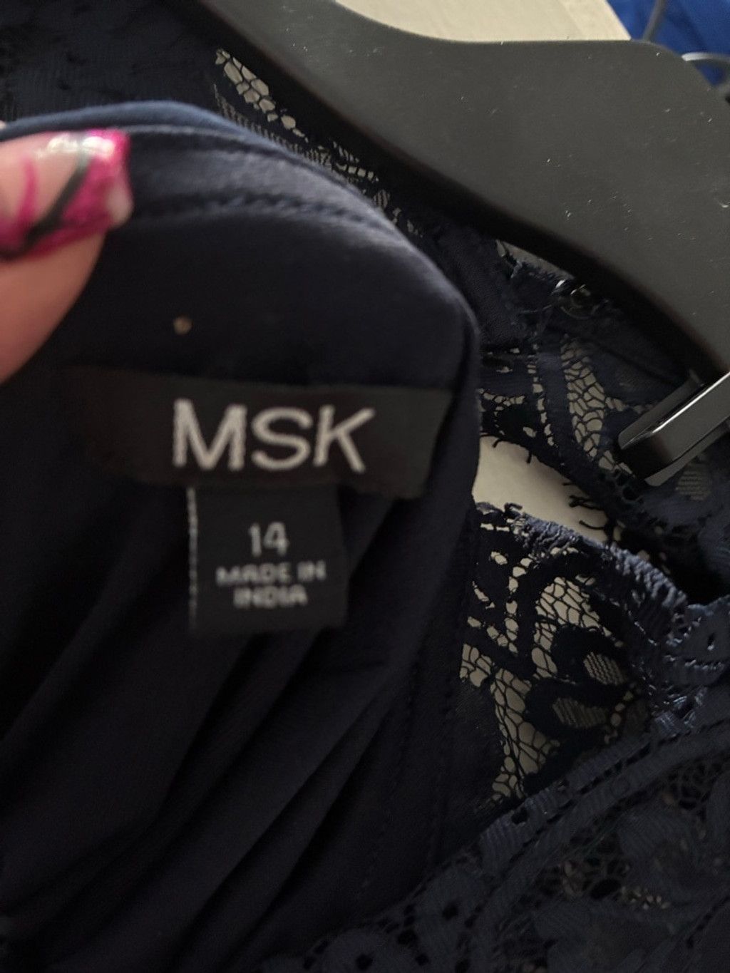 Unowned MSK SIZE 12 Navy Lace Dress Size XL / US 12-14 / IT 48-50 - 5 Thumbnail