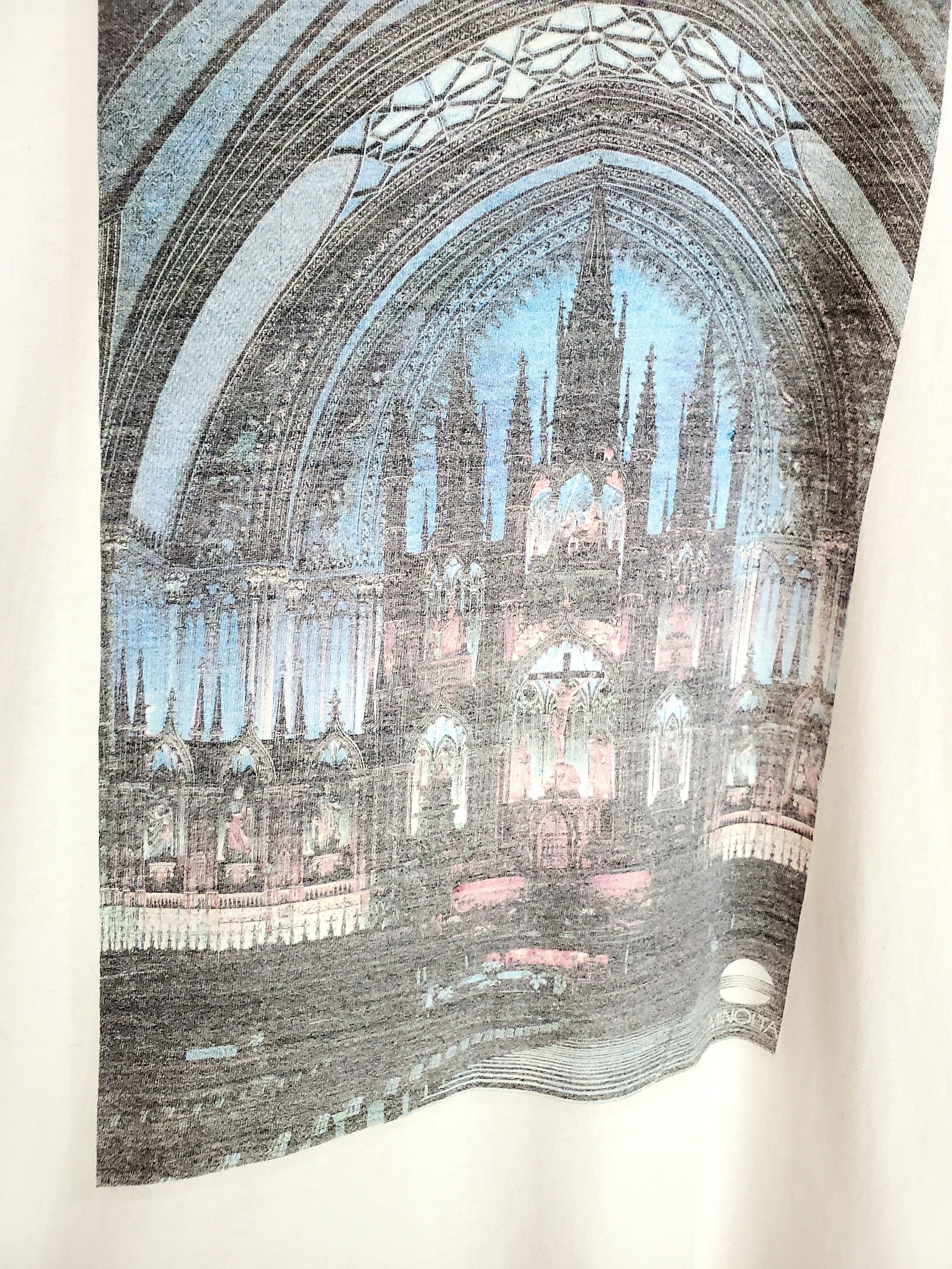 Japanese Brand Vintage Minolta T-Shirt 80s 90s Graphic Cathedral Print L Size US L / EU 52-54 / 3 - 2 Thumbnail