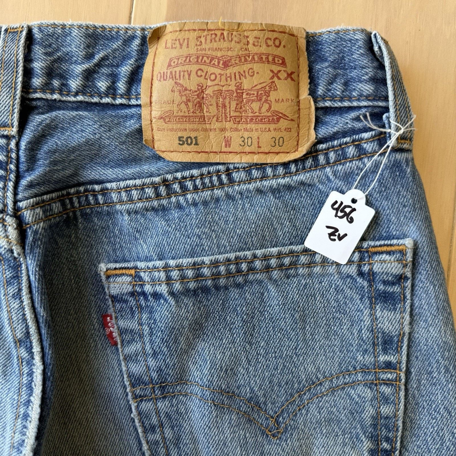 Levi's × Vintage Vintage Levis 501 Jeans 29 Blue 90s Medium Wash Made USA Size US 29 - 9 Thumbnail