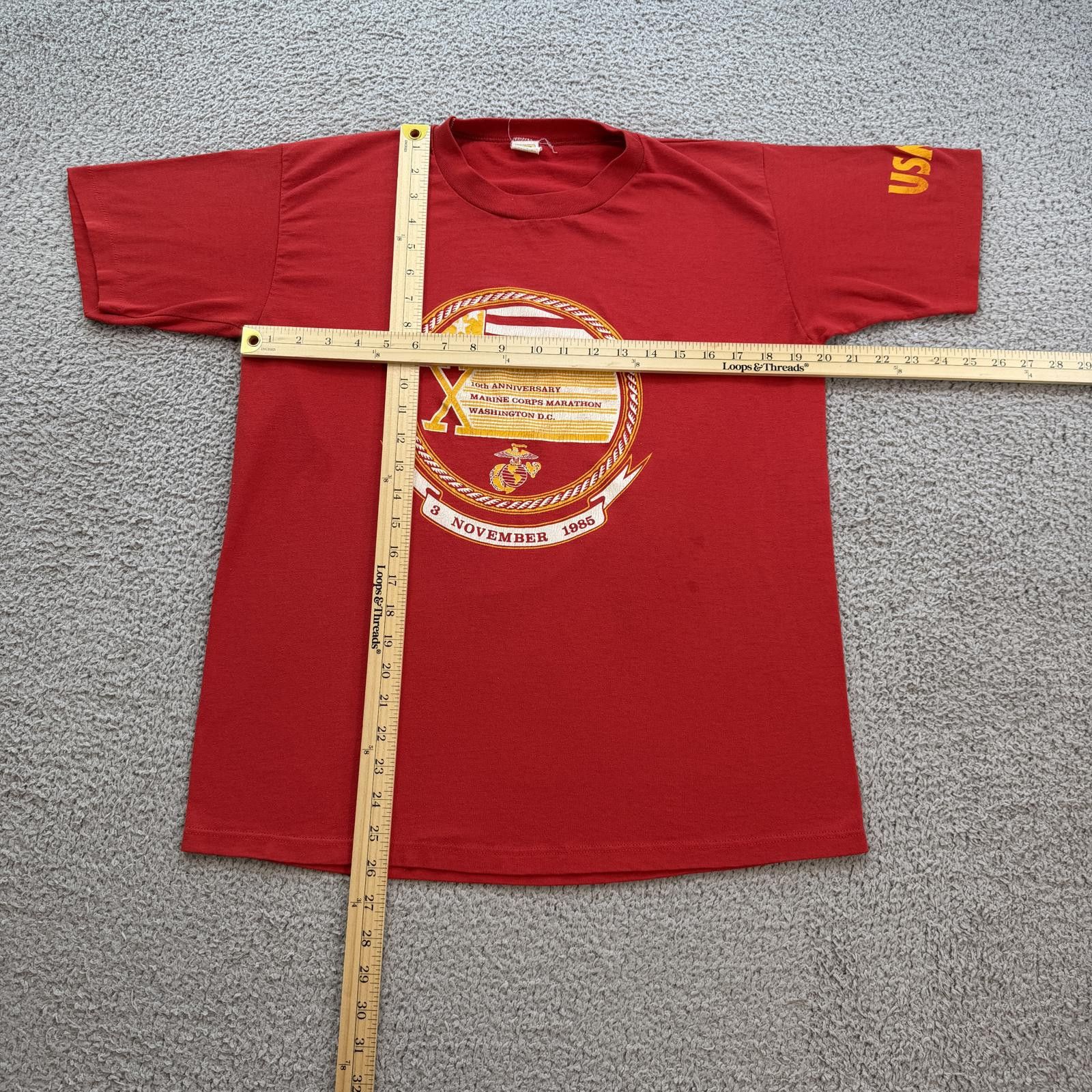 Velva Sheen Vintage 1985 Marine Corps Marathon T Shirt Velva Sheen USMC Size US L / EU 52-54 / 3 - 3 Thumbnail