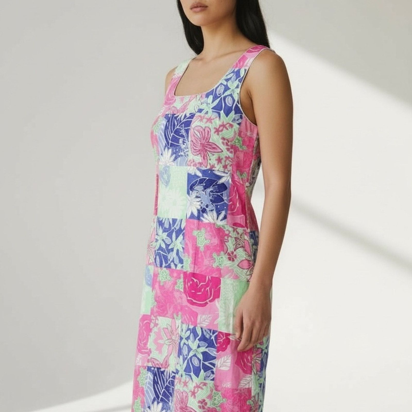 Lilly Pulitzer Lilly Pulitzer Cocktail Dress Floral Turtle Patchwork 10 Size L / US 10 / IT 46 - 1 Thumbnail