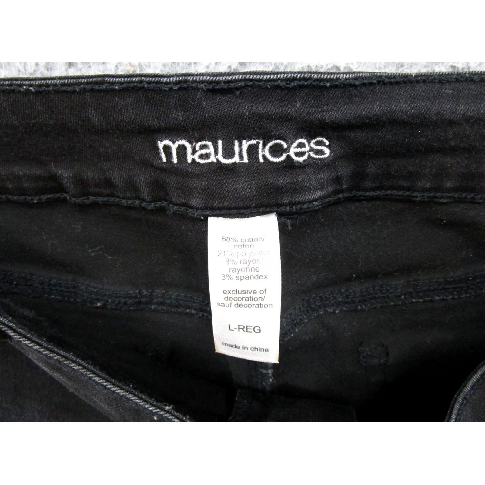 Vintage Maurices Black Stretch Denim Skinny Jeans Women's Size L Reg Denim Skinny Jeans Womens L Black Stretch Maurices Size 36" / US 14 / IT 50 - 3 Thumbnail