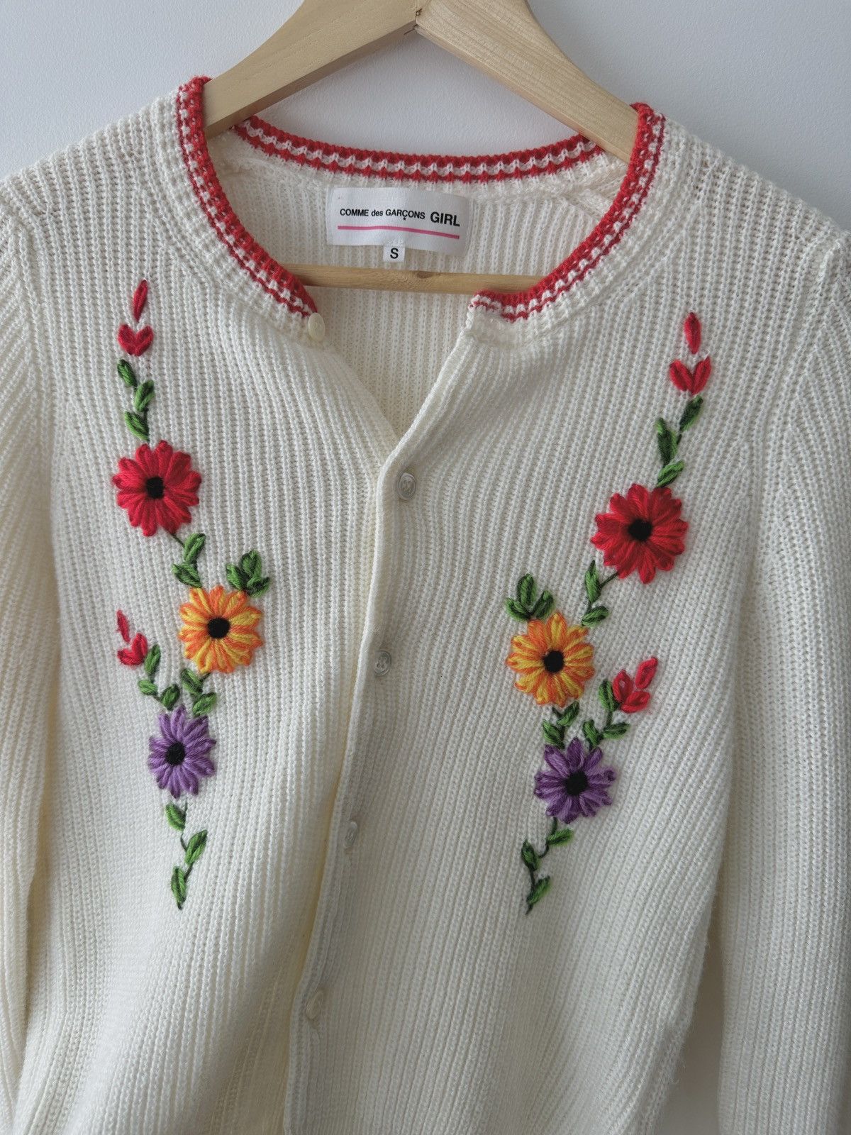 Comme des Garcons Girl CDG Girl Knitted Flower Cardigan Size S / US 4 / IT 40 - 4 Thumbnail