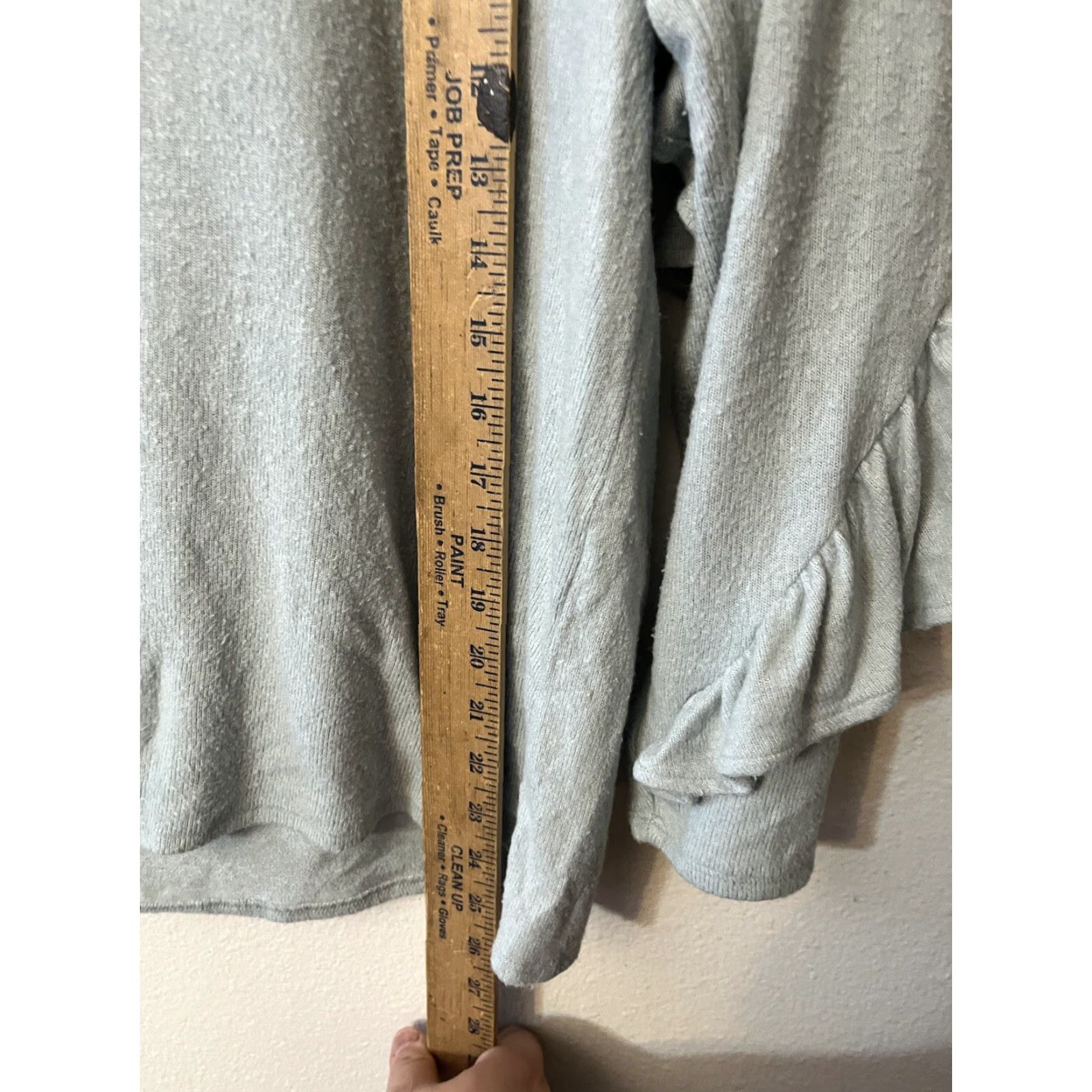 Vintage VINTAGE Simply Vera Vera Wang Gray Ruffle Top Shirt M Long Sleeve Women Bohemian Classic Love Princess 90s Size M / US 6-8 / IT 42-44 - 4 Thumbnail