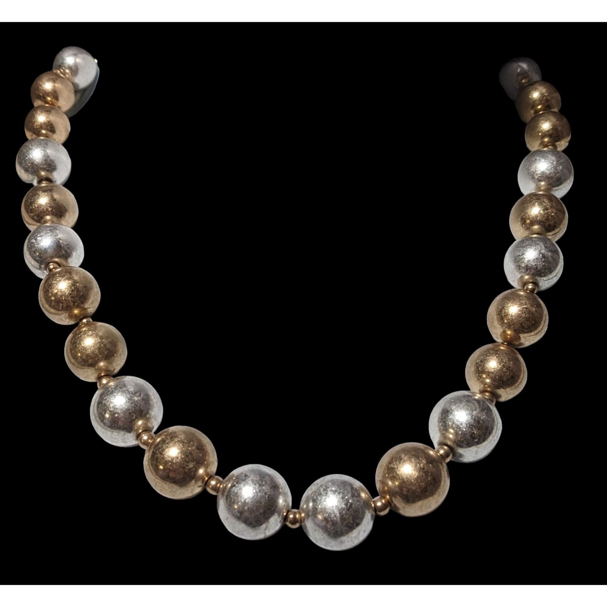 Other Pomina Silver And Gold Metallic Beaded Necklace Size ONE SIZE - 2 Thumbnail