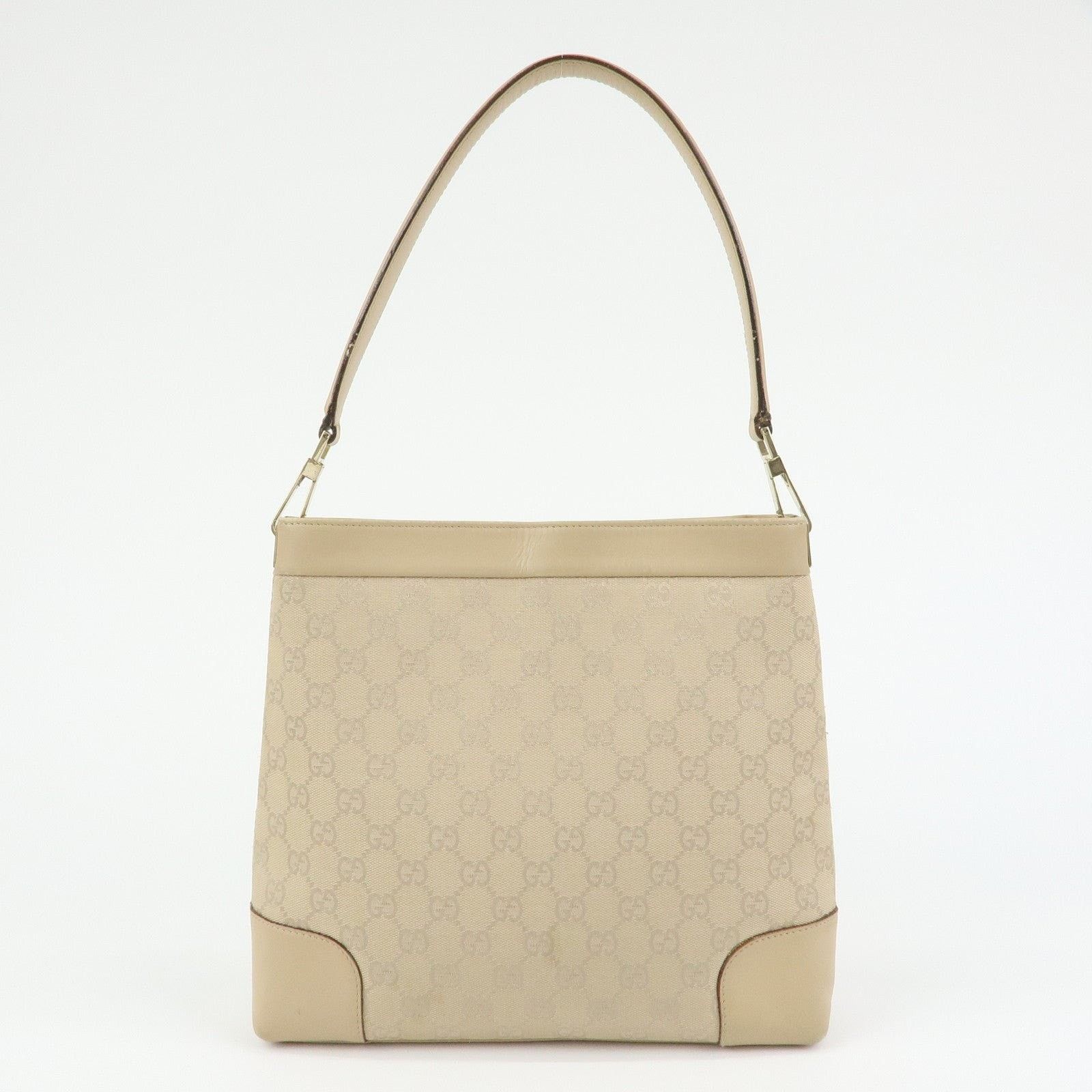 Gucci Gucci GG Canvas & Leather Shoulder Bag Beige Size ONE SIZE - 2 Thumbnail