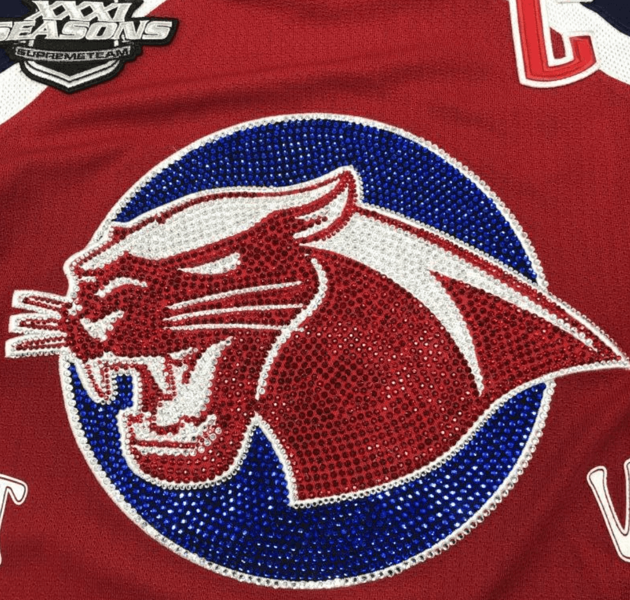 Supreme Supreme Rhinestone Hockey Jersey Red Size US L / EU 52-54 / 3 - 5 Thumbnail