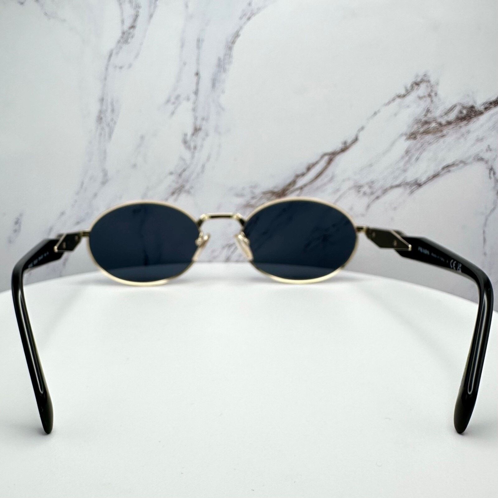 Prada New PRADA Sunglasses Metal Oval Black PRADA Symbole Logo Size ONE SIZE - 17 Thumbnail