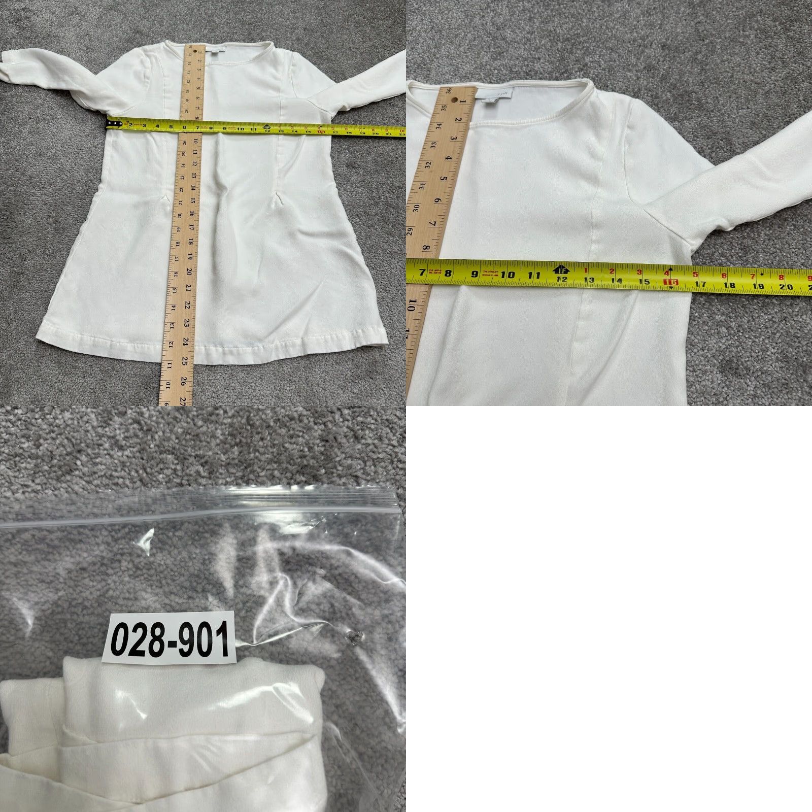 J. Jill J. Jill Shift Dress Women M White Boat Neck Long Sleeve Knee Length Classic Size M / US 6-8 / IT 42-44 - 8 Thumbnail