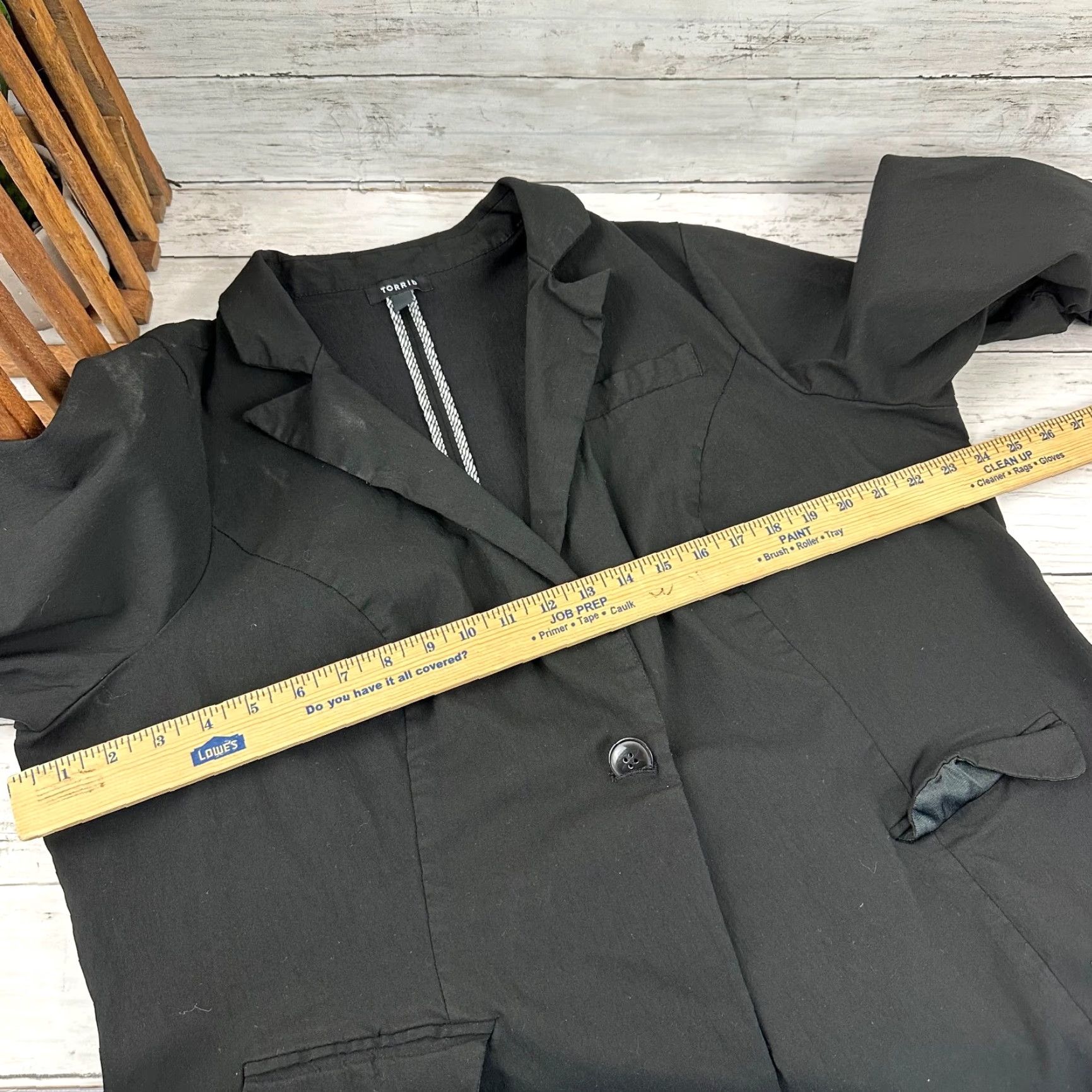 Torrid Torrid Stretch Blazer Womens Size 4 Black 3/4 Sleeve Button Closure Studio Lexington Millennium Classic Designer Convenience Stretch Jacket Size S / US 4 / IT 40 - 6 Thumbnail