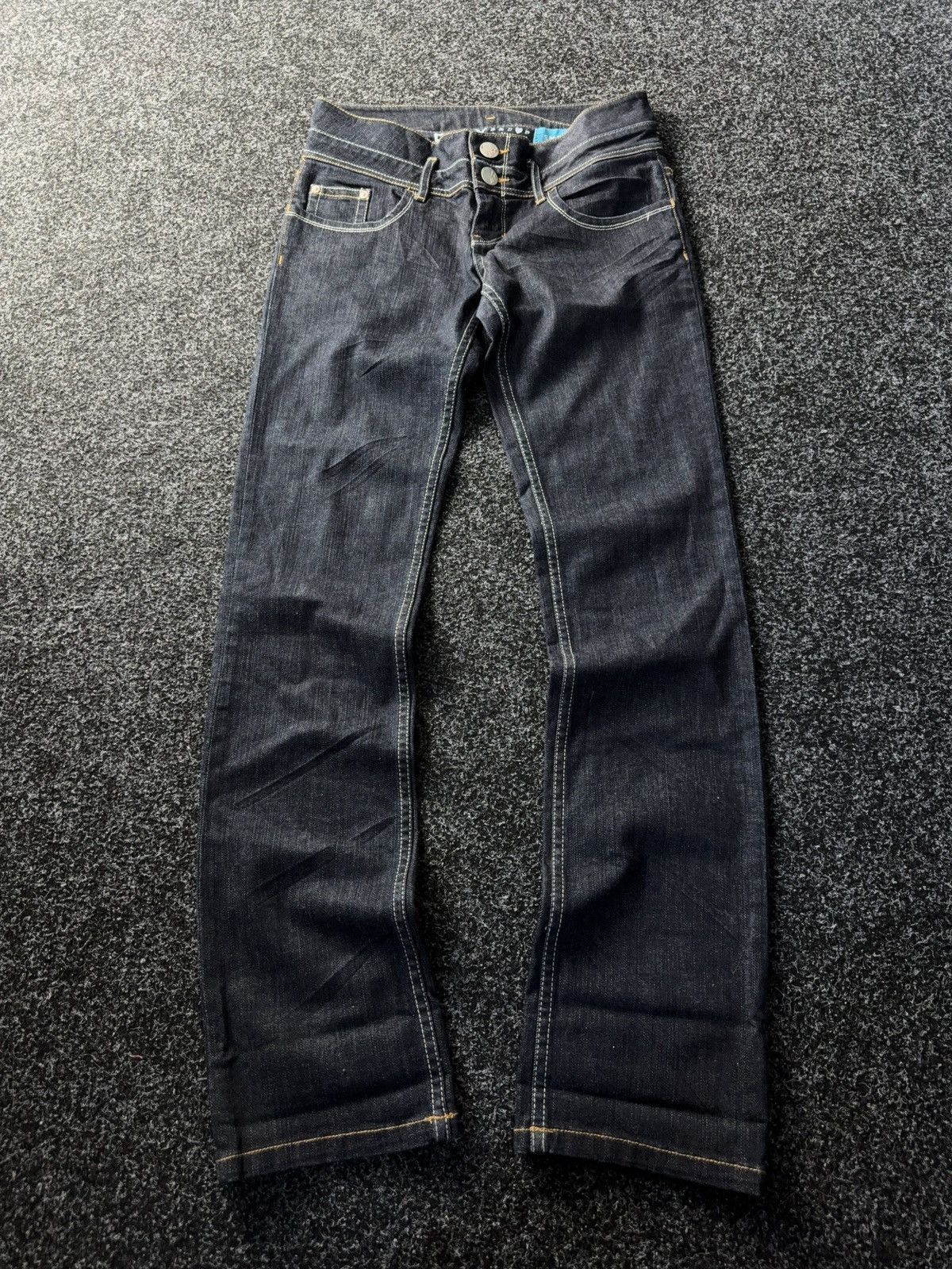 Quiksilver Vintage 00s ROXY Retro Dark Blue Jeans Low Rise USA Style Size 31" - 1 Thumbnail