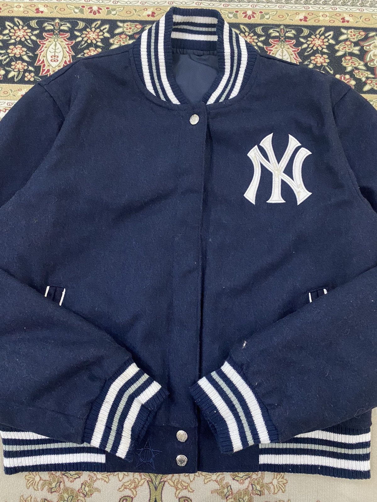 Majestic × Vintage Vintage Reversible MLB NY Yankees Varsity Bomber Jacket Size US L / EU 52-54 / 3 - 6 Thumbnail