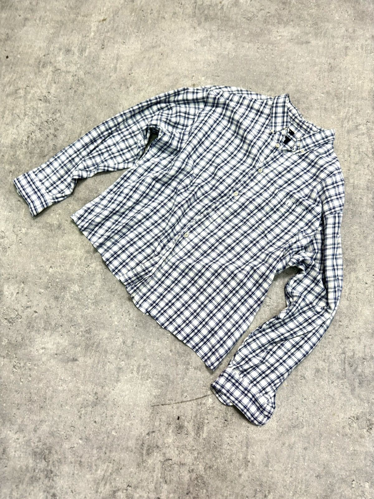 Japanese Brand ᶠᵃⁿᶜʸᵍᵘʸBOXY Flannel Shirt Vintage Cropped Button Up 90s 80 Size US L / EU 52-54 / 3 - 1 Thumbnail