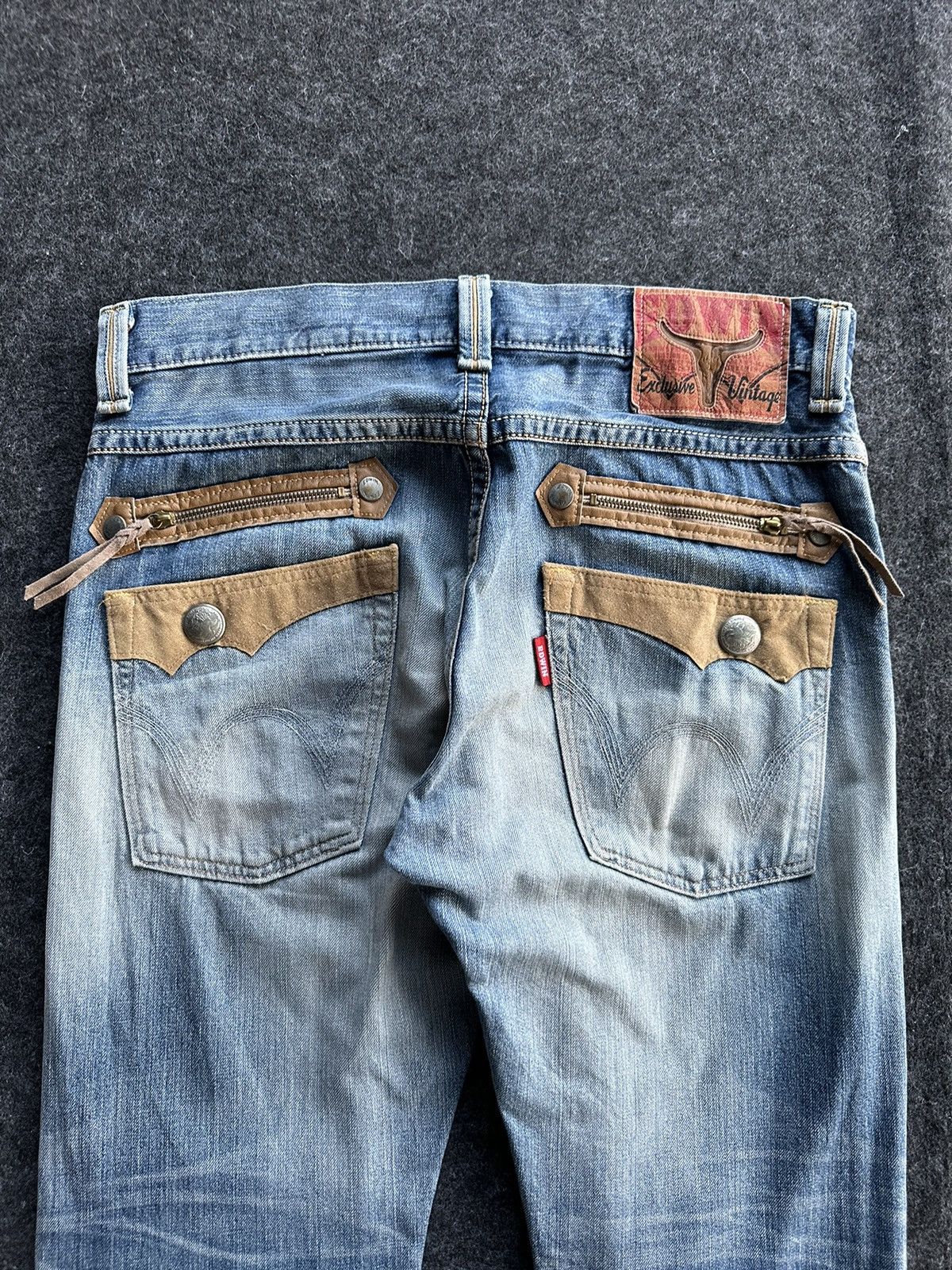 Edwin Vintage Edwin Bulls Head XV Distressed Faded Denim D495 Size US 34 / EU 50 - 5 Thumbnail
