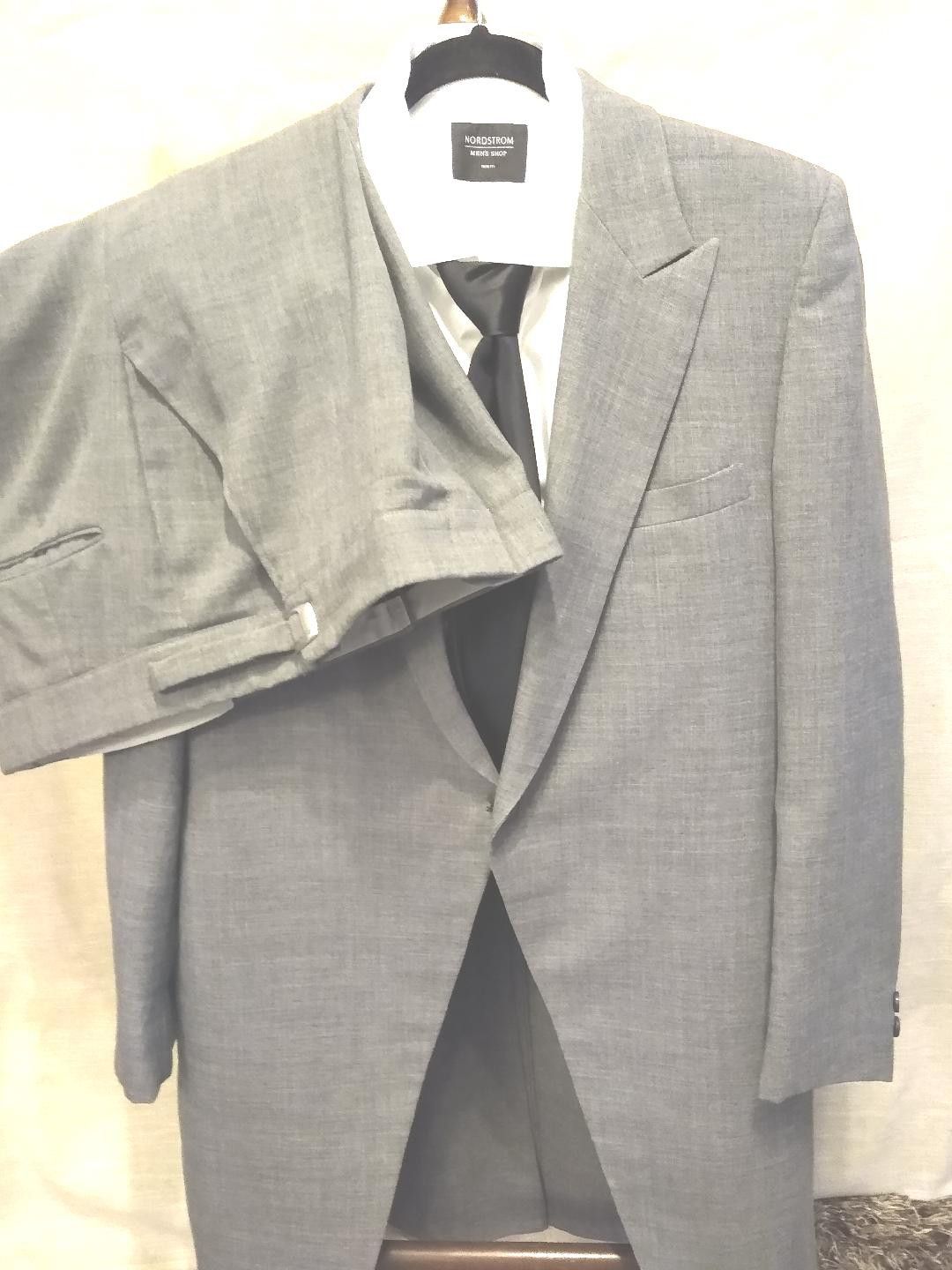Pierre Cardin Vintage English Gray Wool Morning Suit Size 42R - 1 Thumbnail