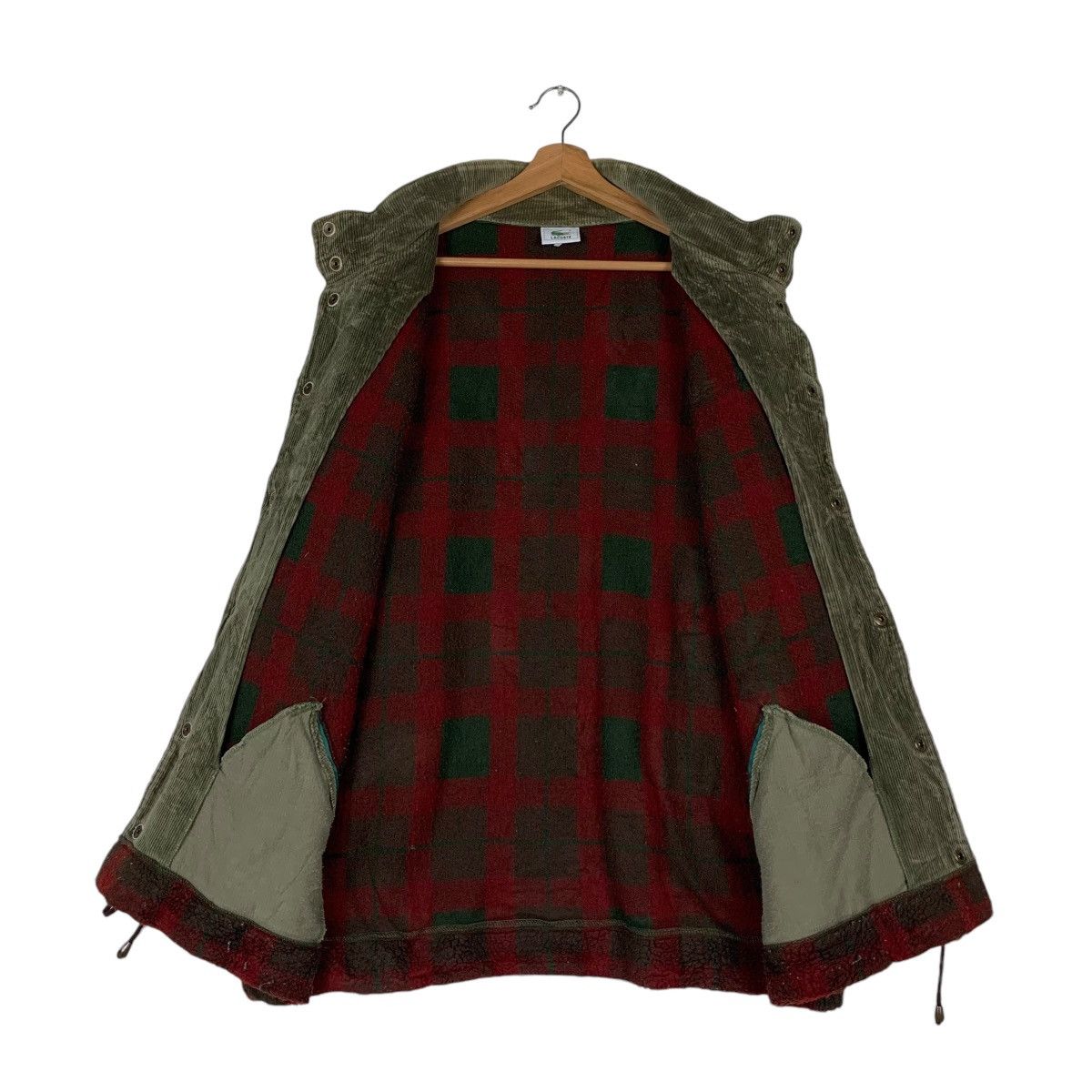 Lacoste LACOSTE Red Tartan Checked Fleece Jacket #1279-C58 Size US XL / EU 56 / 4 - 11 Thumbnail