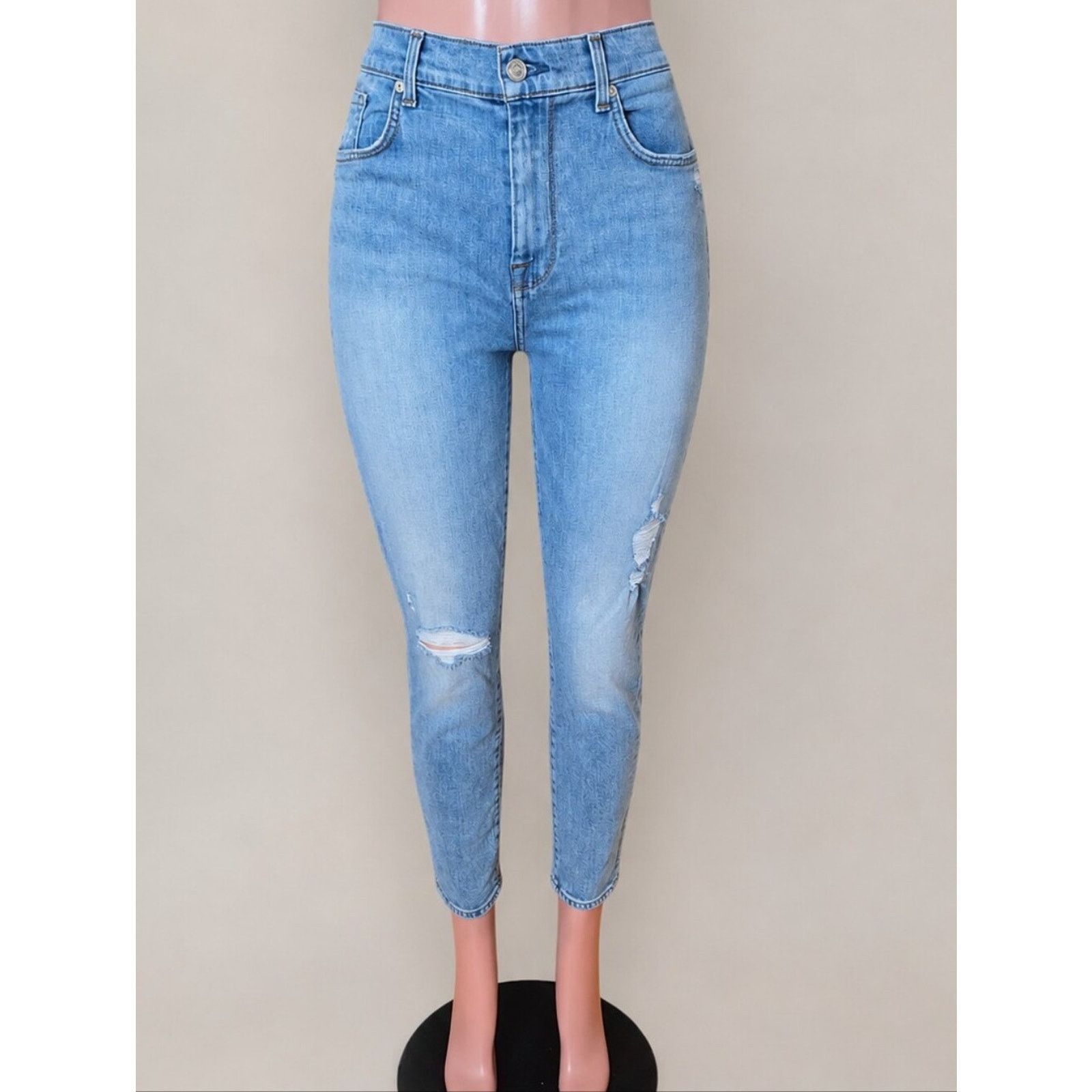 7 For All Mankind NWOT 7 For All Mankind The High Waist Ankle Skinny Jeans 30 Size 30" / US 8 / IT 44 - 3 Thumbnail