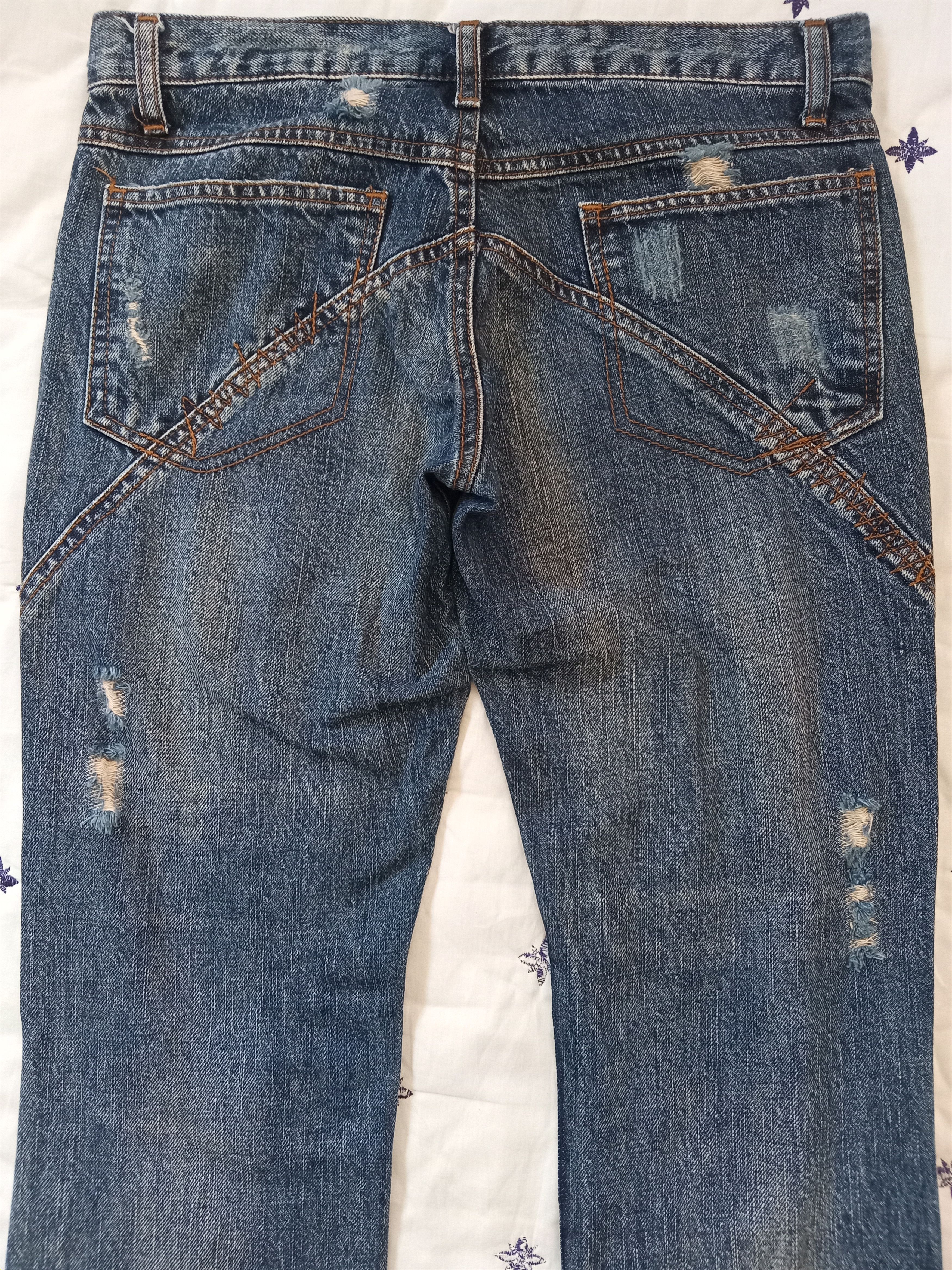 Japanese Brand DEAR HEART💥 Vintage Japan Distressed Flare Jeans Size US 31 - 10 Thumbnail