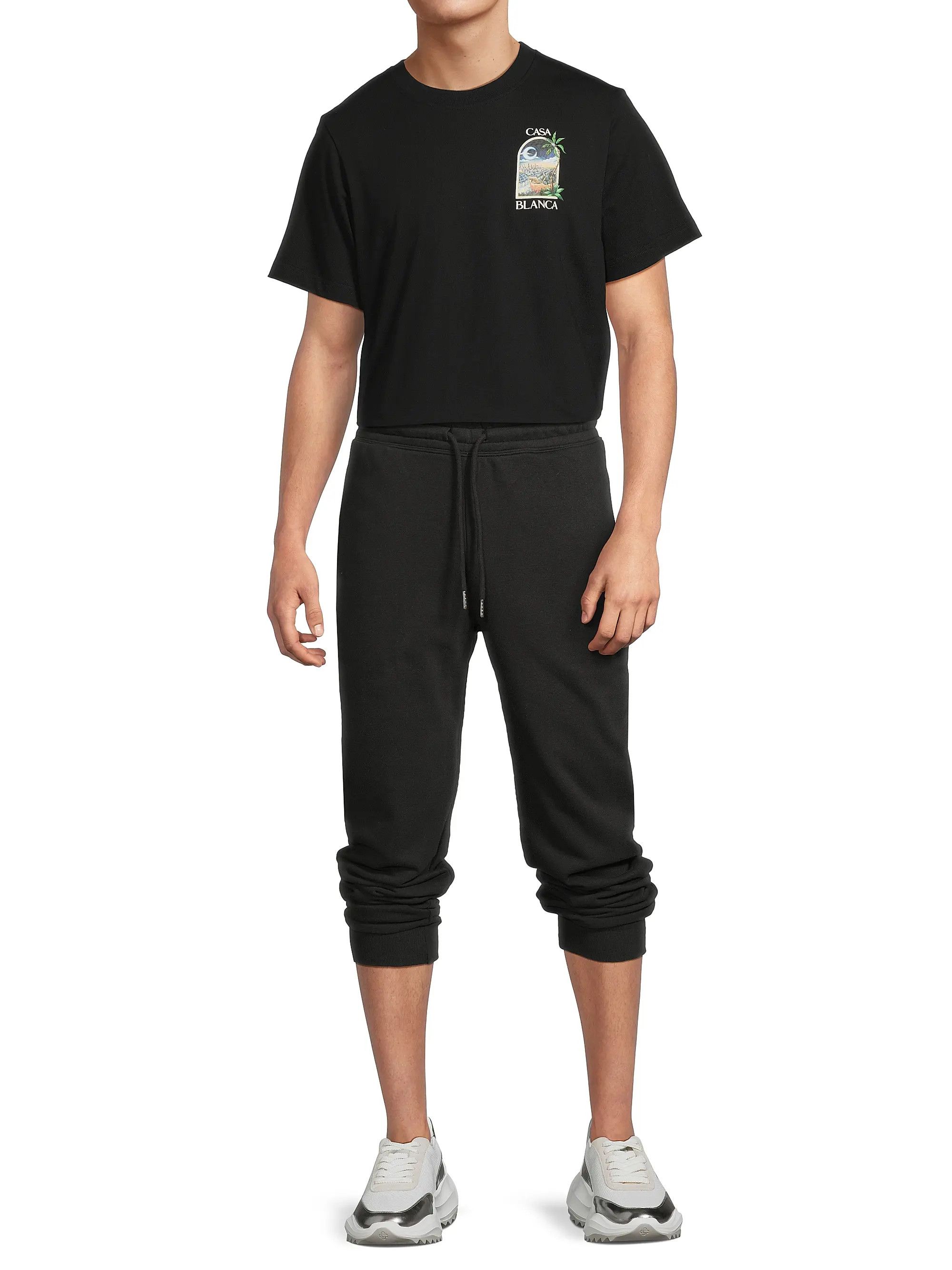 Casablanca os11x0725 LA Nights Printed Creweck T-Shirt in Black Size US XL / EU 56 / 4 - 2 Thumbnail