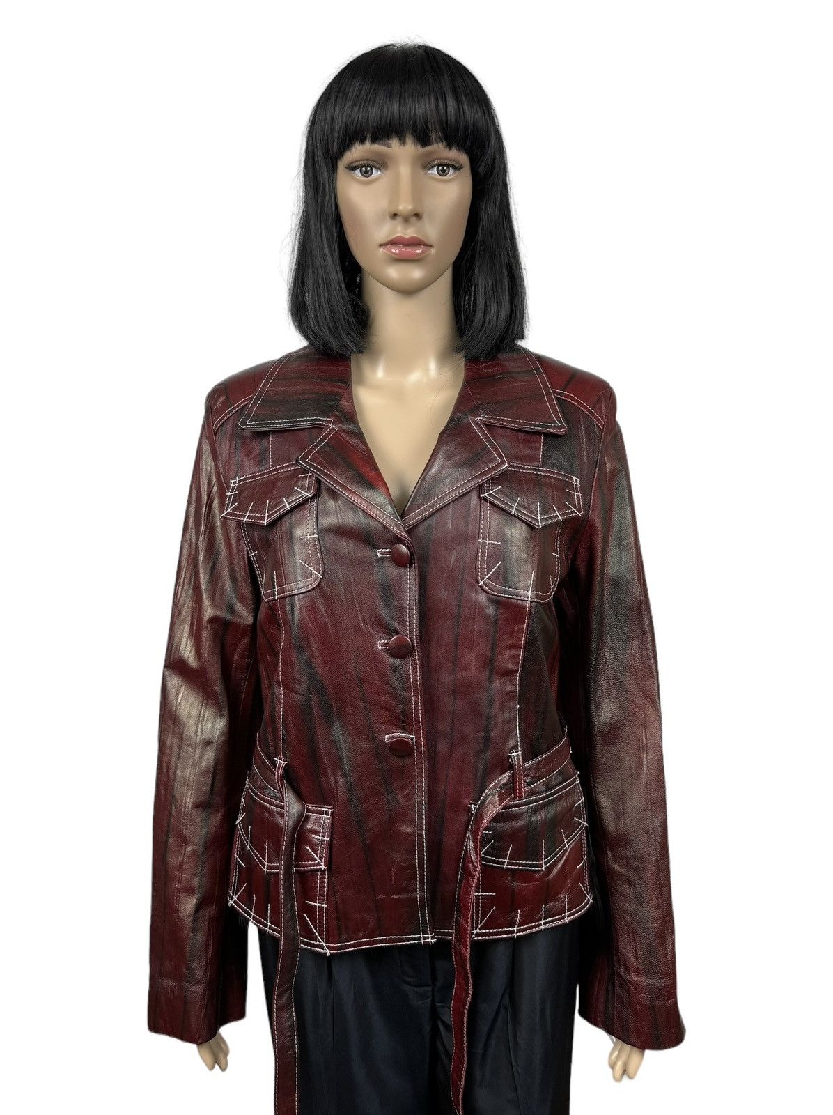 Designer × Genuine Leather Ya&Ka Genuine Leather Jacket Belted size L Size L / US 10 / IT 46 - 11 Thumbnail