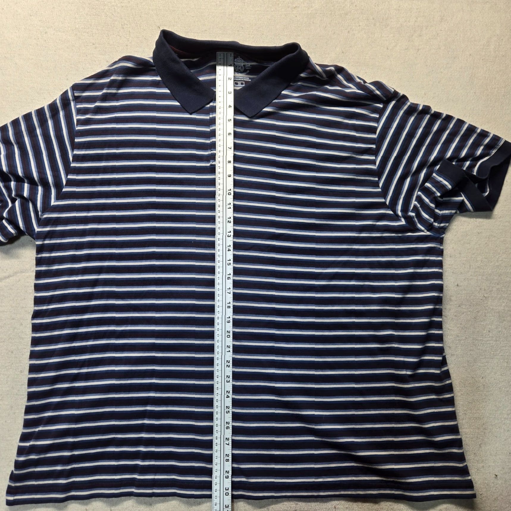Route 66 Route 66 Polo Shirt Short Sleeve 3XL Blue Striped 100% Cotton Men’s Shirt Size US XXL / EU 58 / 5 - 6 Thumbnail