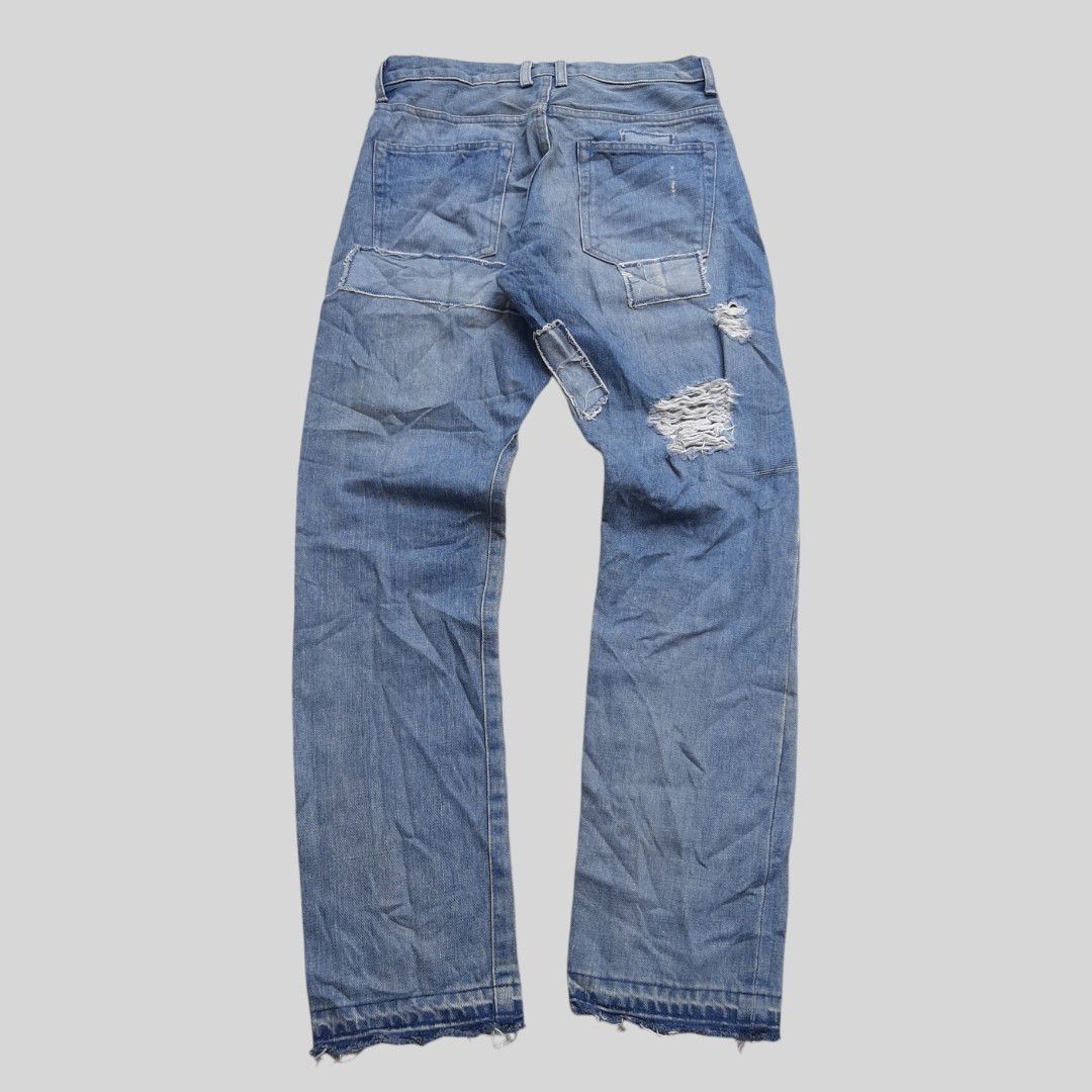 Hysteric Glamour × Le Grande Bleu (L.G.B.) × Tornado Mart Inpaichthys Kerri trashed patch work selvedge jean Size US 28 / EU 44 - 2 Thumbnail
