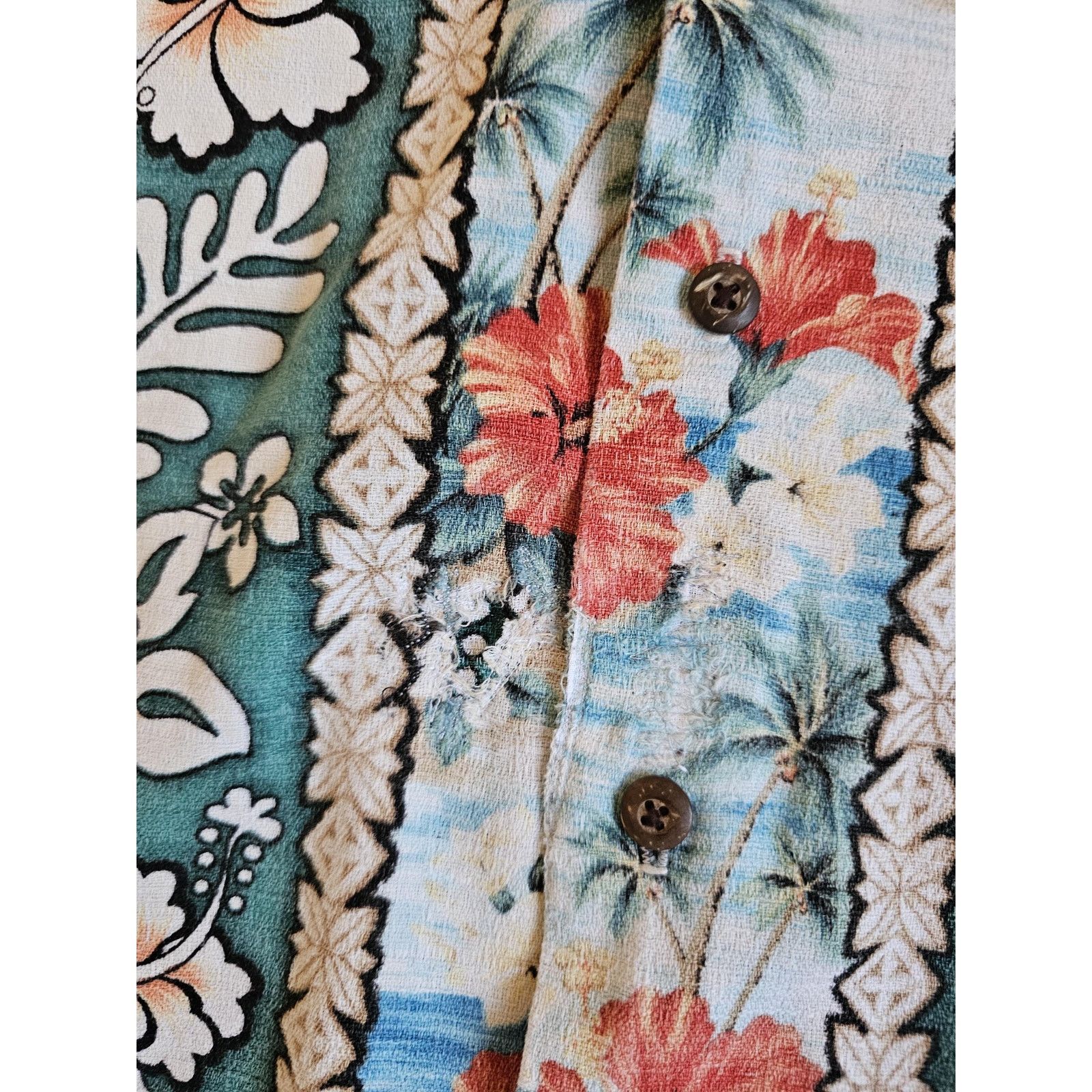 Other Kole Kole Hawaiian Barkcloth Floral Green Shirt 2XL? 1970s Size US XXL / EU 58 / 5 - 4 Thumbnail