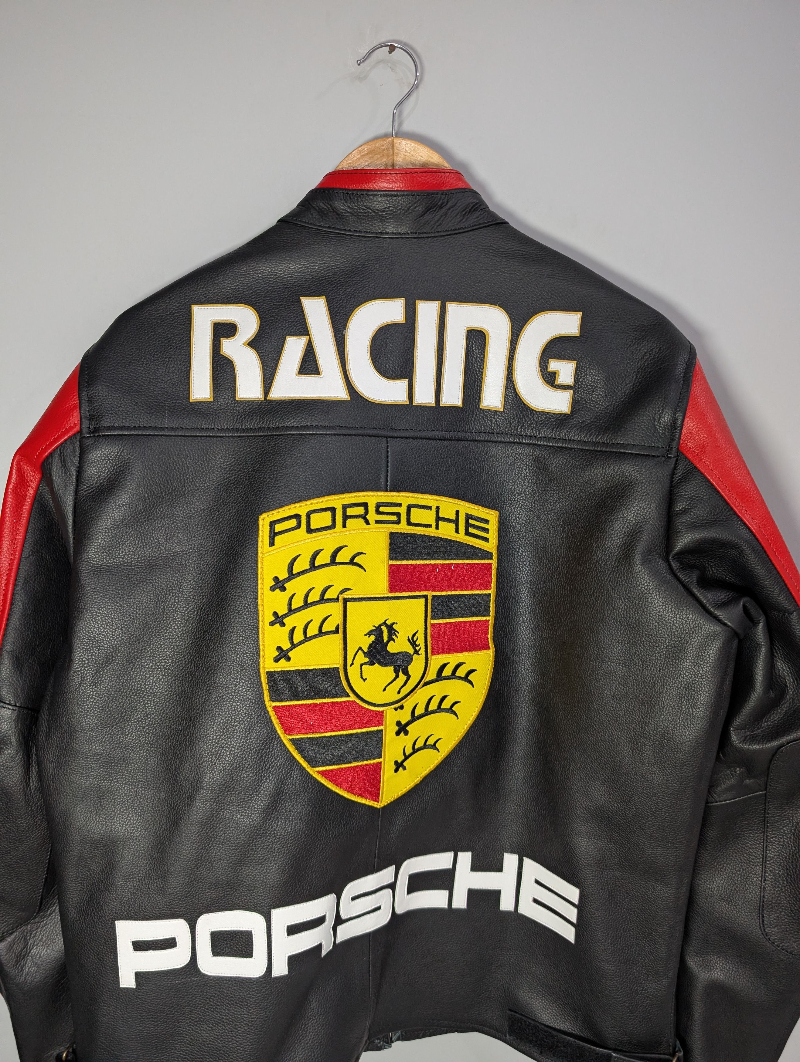 Vintage 🔥Porsche 911 Turbo🔥 RACING LEATHER JACKET STREETWEAR Size L / US 10 / IT 46 - 7 Thumbnail