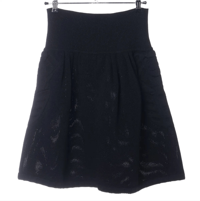 Chanel CC Logo Glitter Wool Knit Skirt Size 26" / US 2 / IT 38 - 2 Thumbnail