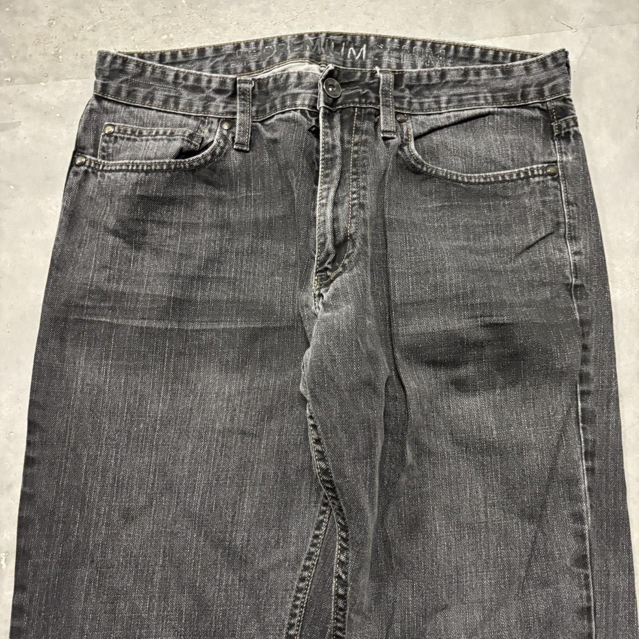 Japanese Brand × Vintage Crazy Vintage Y2K/2000s Grunge Faded Black Denim Jeans! Size US 32 / EU 48 - 5 Thumbnail