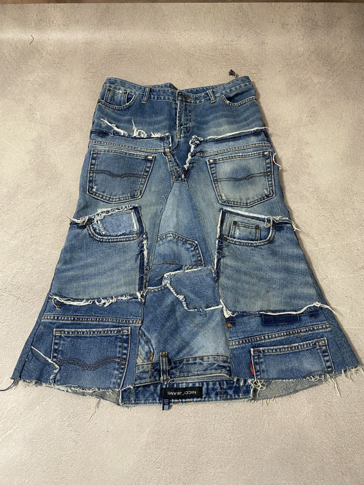 Vintage Avant Garde denim vintage custom y2k skirt Size 29" - 1 Thumbnail