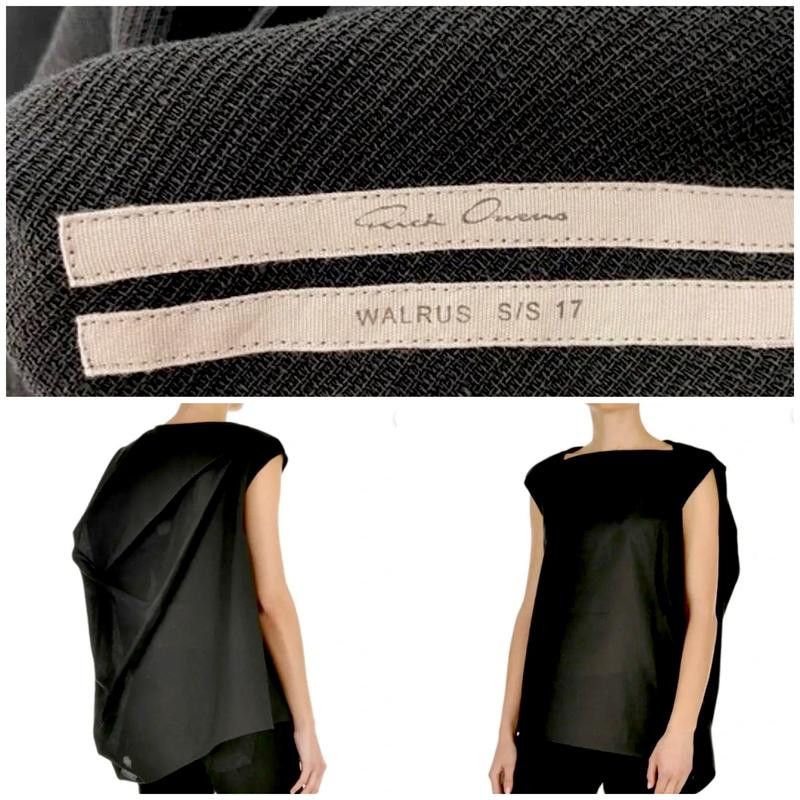 Rick Owens DRAPPED TOP WALRUS S/S 17 Size M / US 6-8 / IT 42-44 - 1 Thumbnail