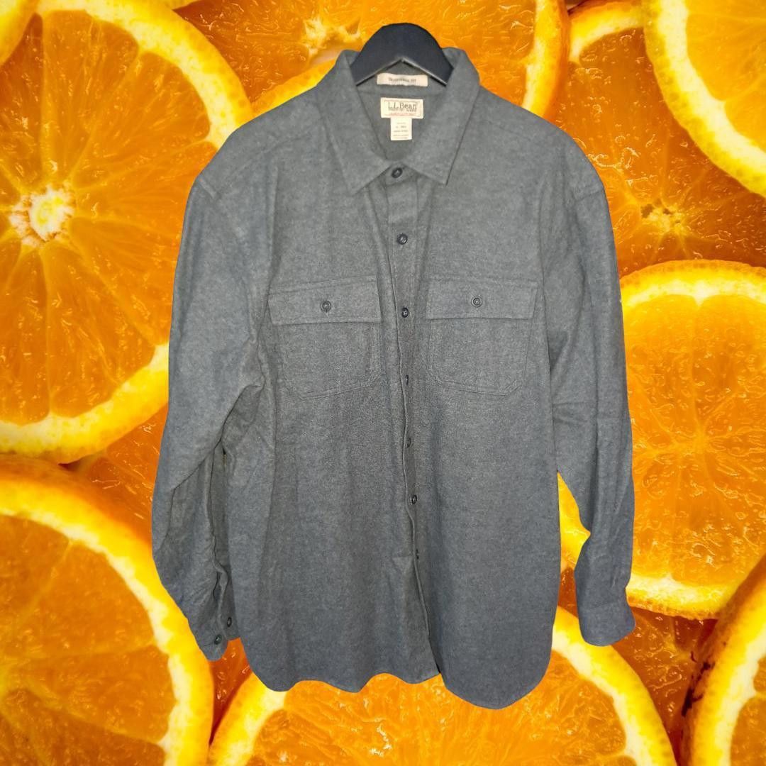 L.L. Bean NWT L.L. Bean Chamois Button Up Gray Shirt 100% Cotton Tradi Size US XL / EU 56 / 4 - 1 Thumbnail