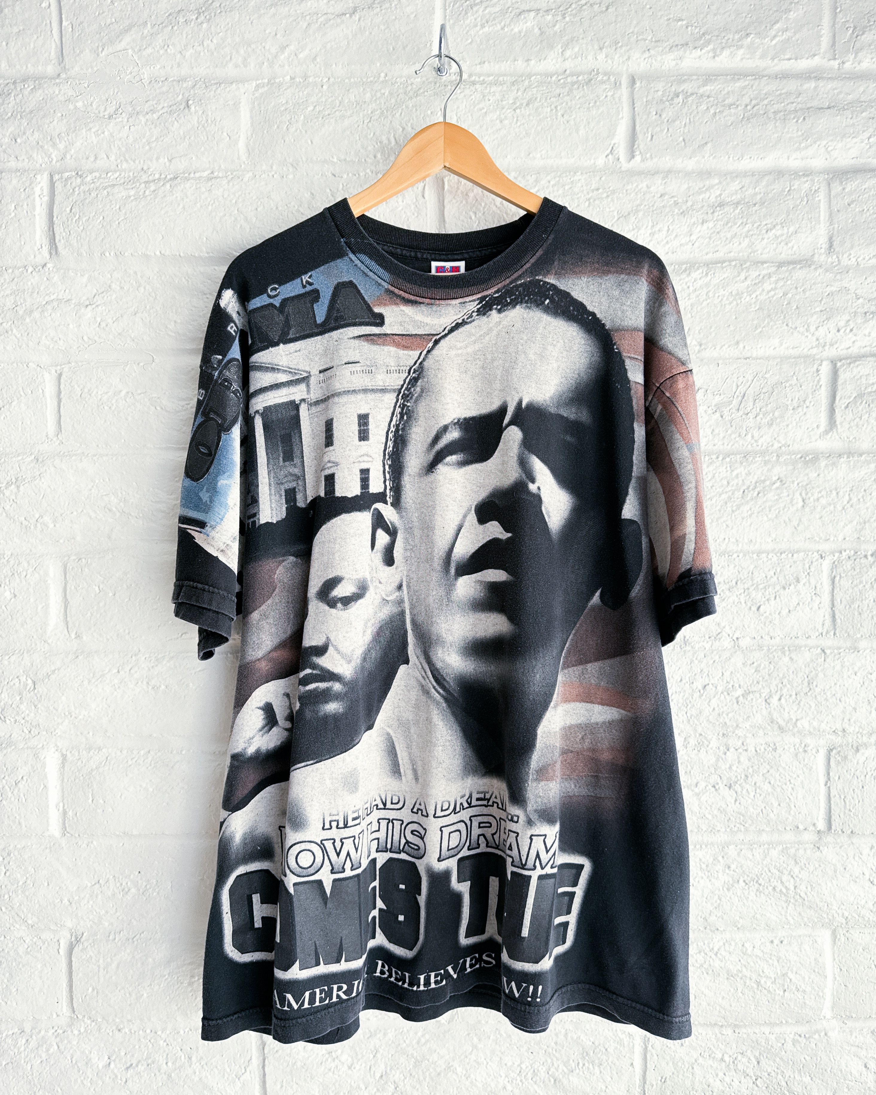 Vintage Vintage 00s Martin Luther King Barack Obama T Shirt AOP 2XL Size US XXL / EU 58 / 5 - 1 Thumbnail