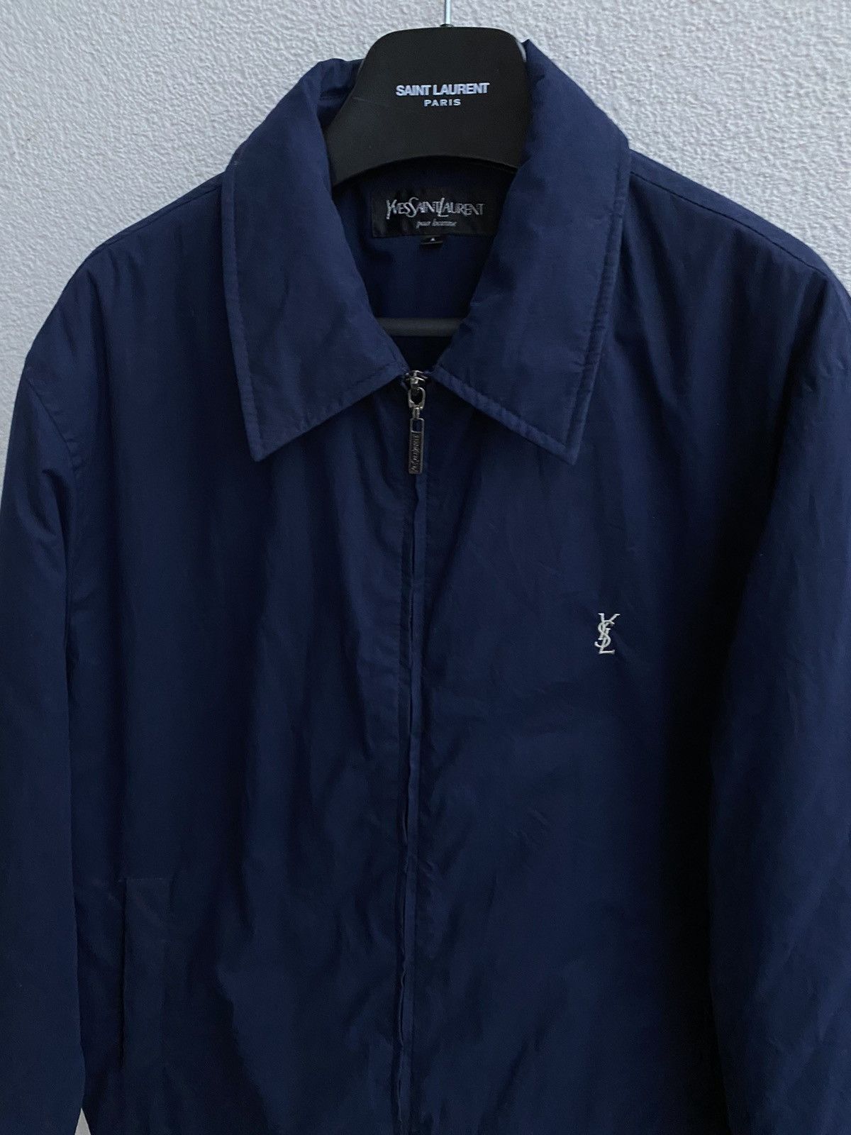 Yves Saint Laurent Warm YSL Jacket Navy Quilted Bomber Size US L / EU 52-54 / 3 - 21 Thumbnail