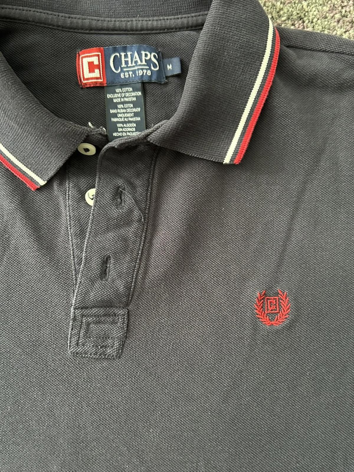Chaps Chaps Black Polo Shirt with Red and White Trim, Medium Size US M / EU 48-50 / 2 - 2 Thumbnail