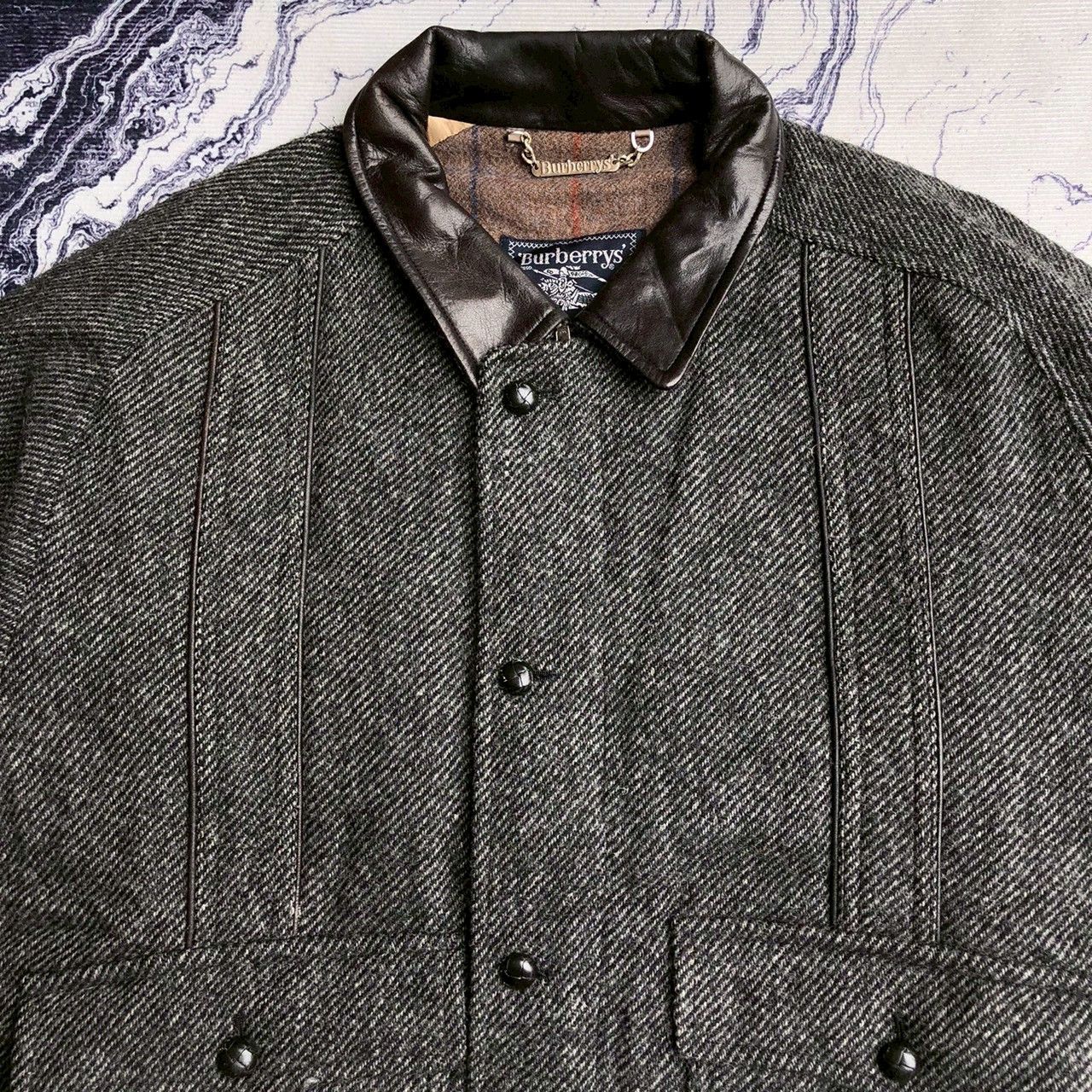 Burberry Vintage Burberrys Wool Jacket — Leather Collar Size US M / EU 48-50 / 2 - 3 Thumbnail