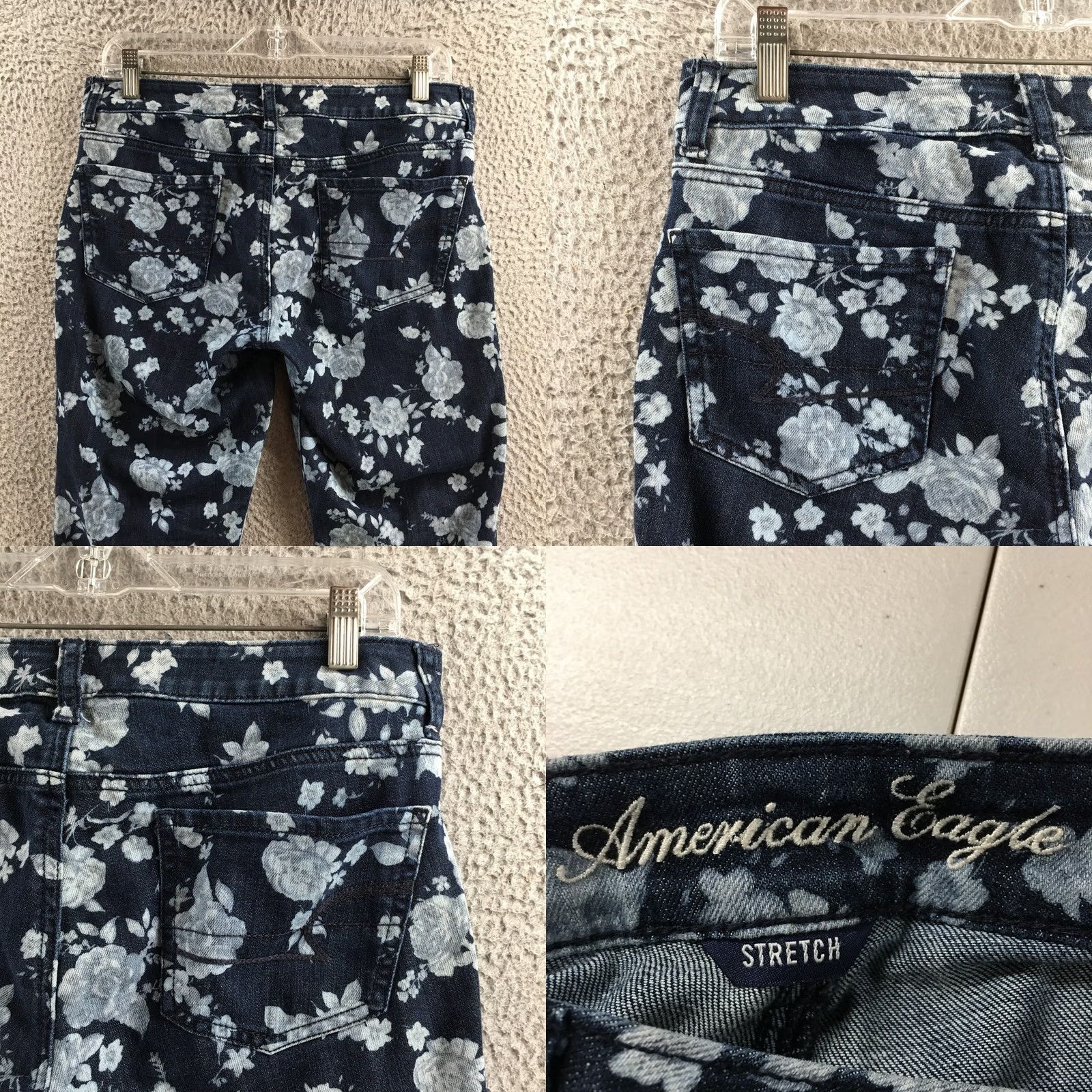 American Eagle Outfitters American Eagle Jegging Jeans Womens 8 Regular Blue Denim Floral Print Low Rise Jeans Womens 8 Regular Blue Floral Print Denim Size 30" / US 8 / IT 44 - 9 Thumbnail