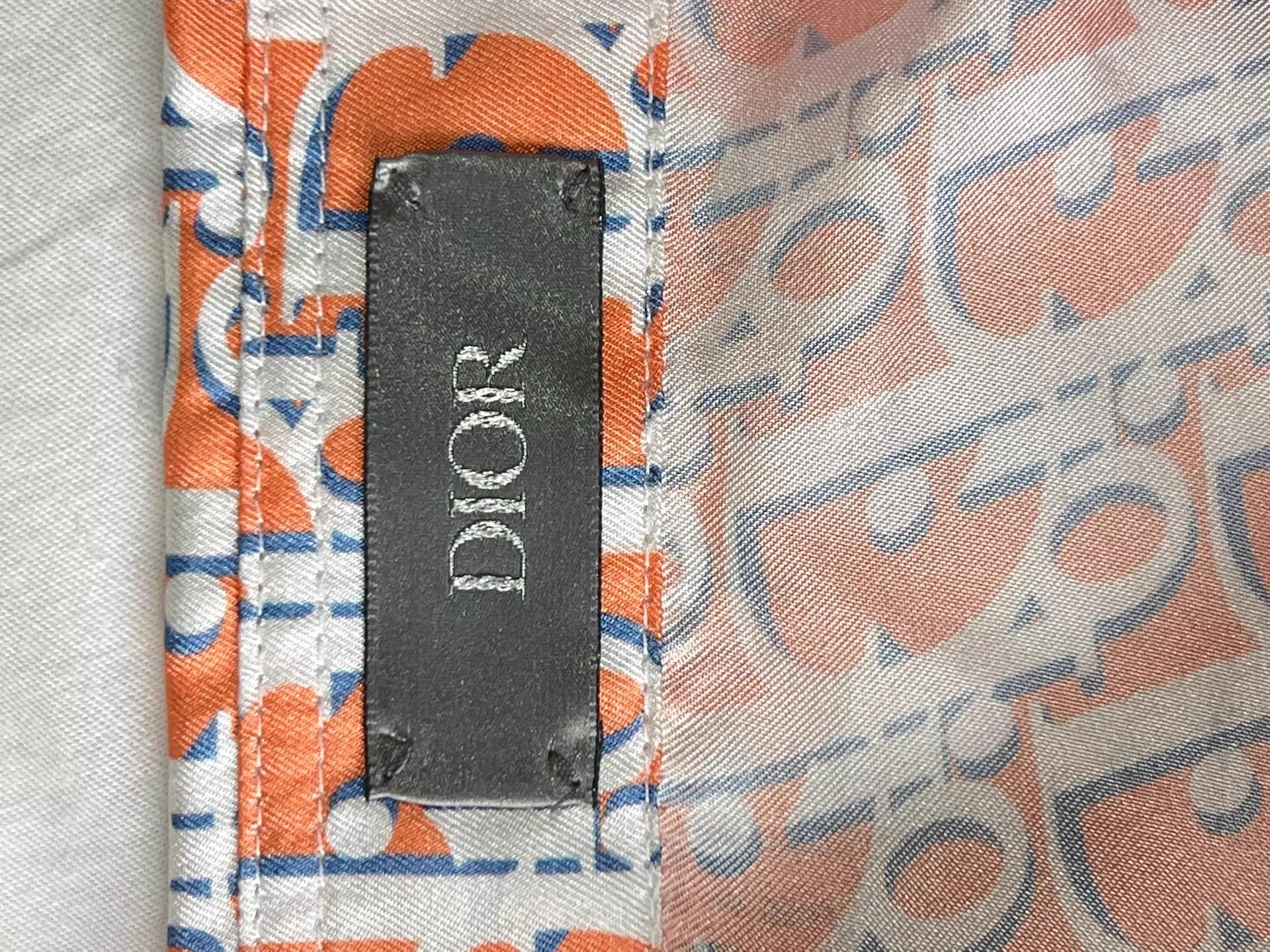 Dior Dior Men's Short Sleeve Shirt Orange/White Logo 42 Size US L / EU 52-54 / 3 - 6 Thumbnail