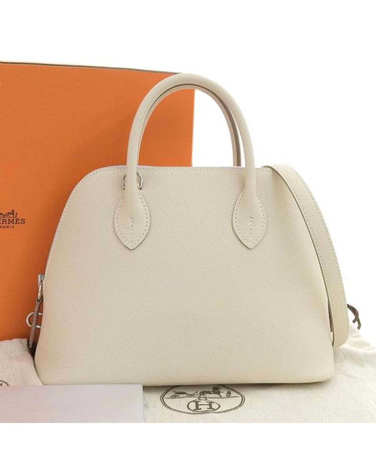 image of Hermes White Epsom Leather Designer Handbag - Sa Condition, Women's