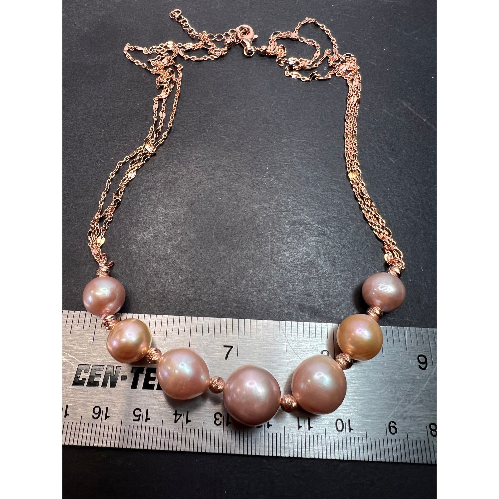 Other Cultured Freshwater Pearl Rose Gold Over Sterling Necklace Size ONE SIZE - 3 Thumbnail