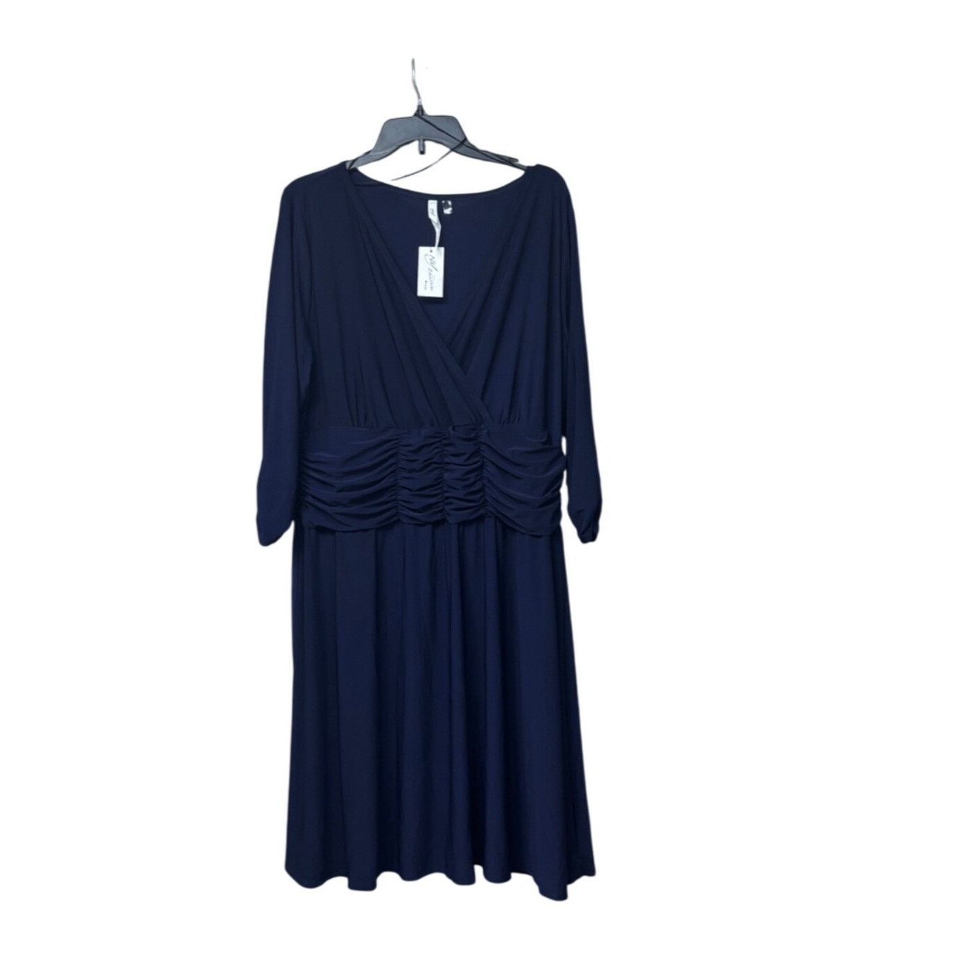 Other NY Collection Plus Size Ruched A-line Dress, Navy, Sz. 2X Size ONE SIZE - 2 Thumbnail