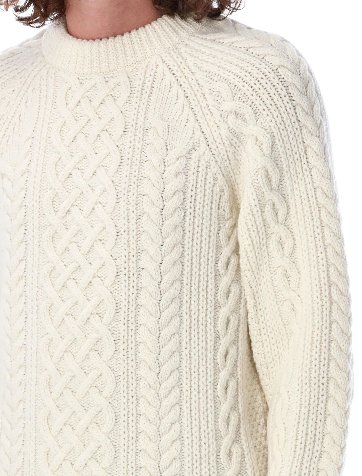 Kenzo o1mle0624 Crewneck Cable-Knit Jumper in White Size US L / EU 52-54 / 3 - 5 Thumbnail