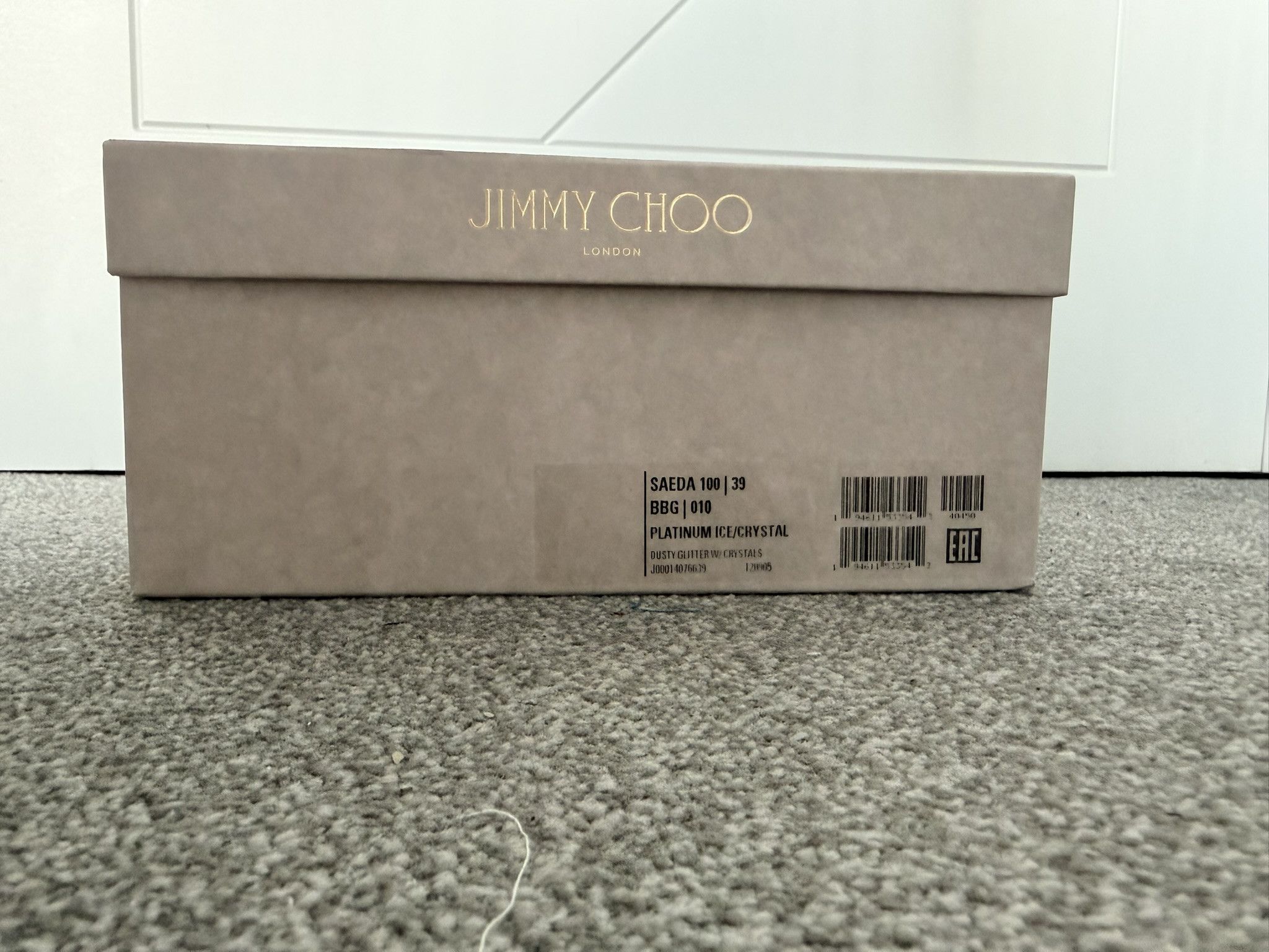 Jimmy Choo JIMMY CHOO Saeda 100 Platinum Glitter Pumps New Auth Size US 9 / IT 39 - 6 Thumbnail