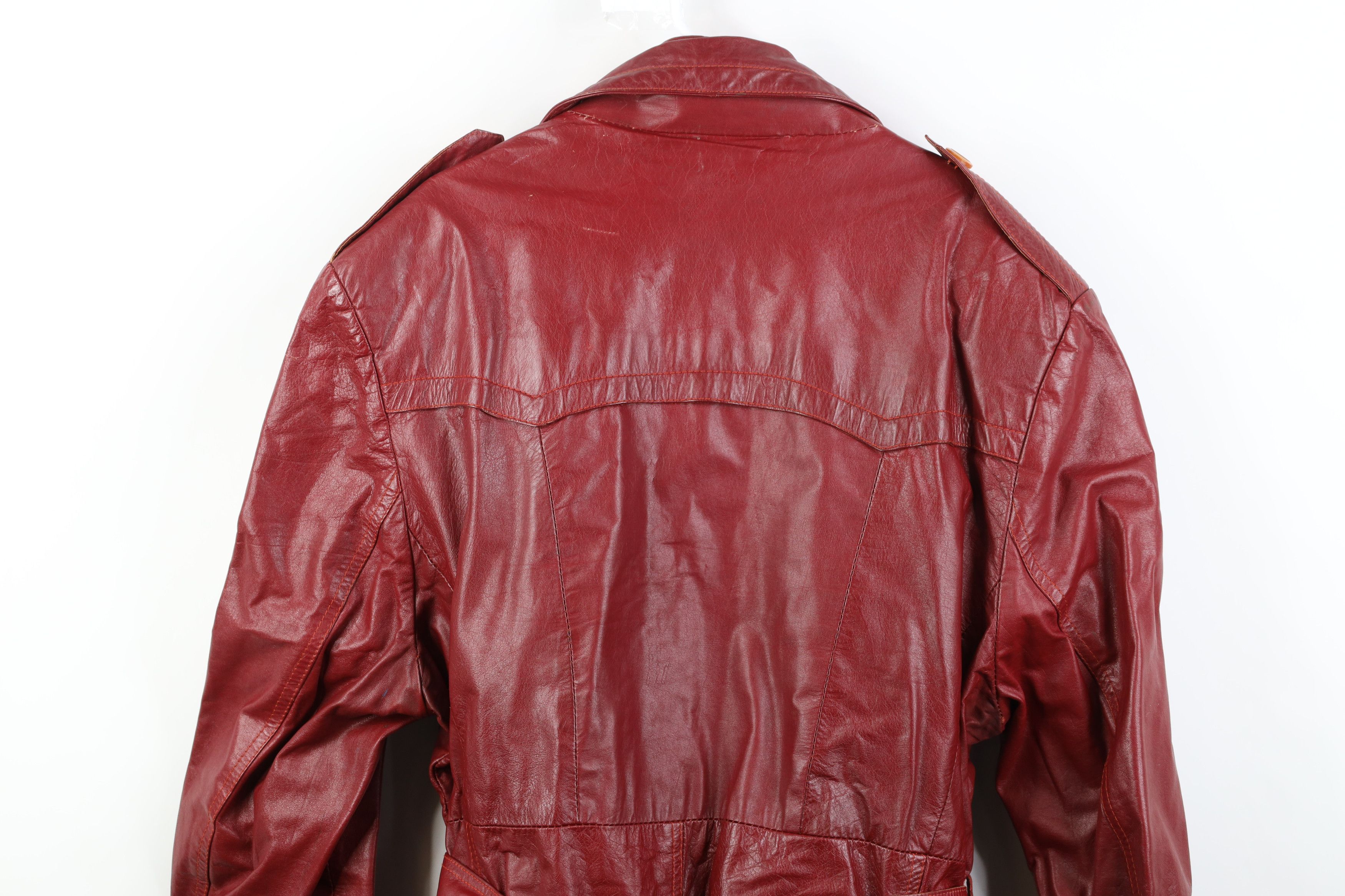 Vintage Vintage 70s Streetwear Lined Leather Trench Coat Jacket Size US XXL / EU 58 / 5 - 14 Thumbnail