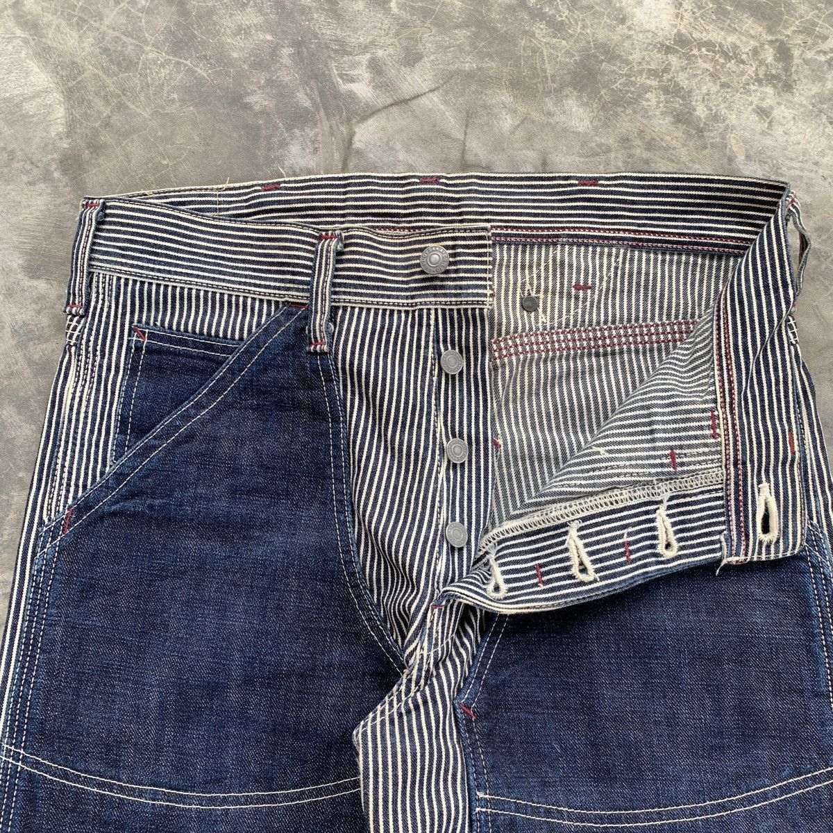 EIGHT-G Vintage Eight-G Hickory Carpenter Double Knee Pants Size US 31 - 5 Thumbnail